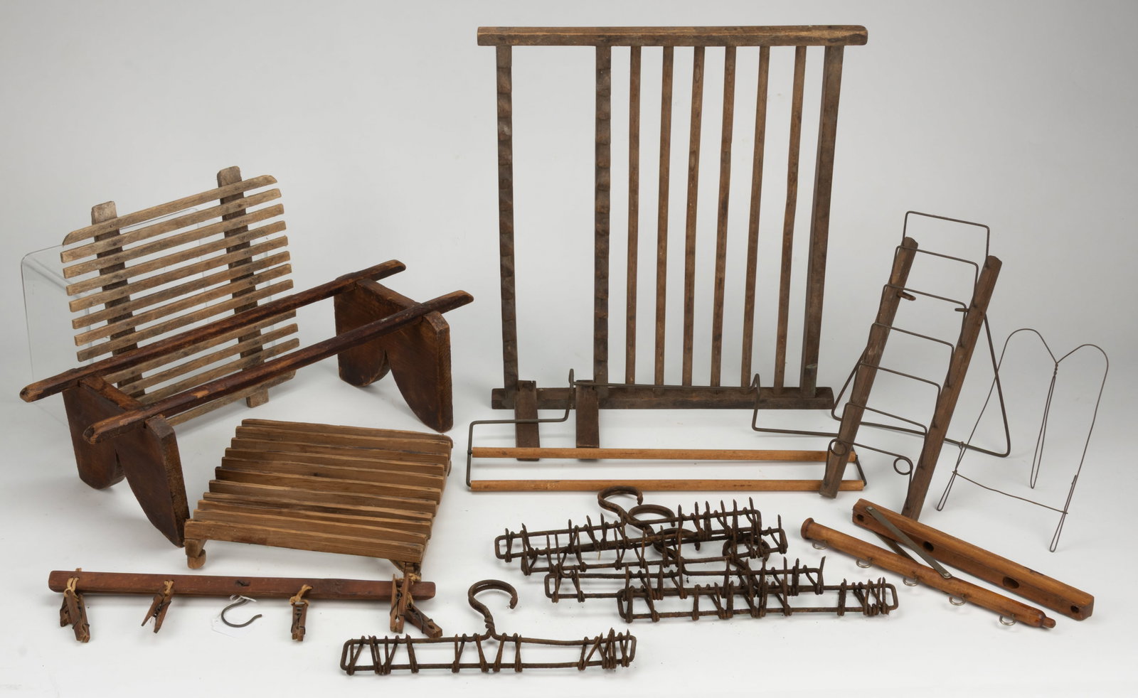 ASSORTED COUNTRY DRYING AND HANGING RACKS, UNCOUNTED LOT (1 of 1)