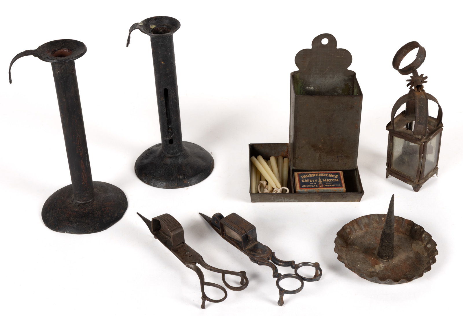 ASSORTED SHEET-IRON AND METAL LIGHTING ARTICLES, LOT OF SEVEN (1 of 1)