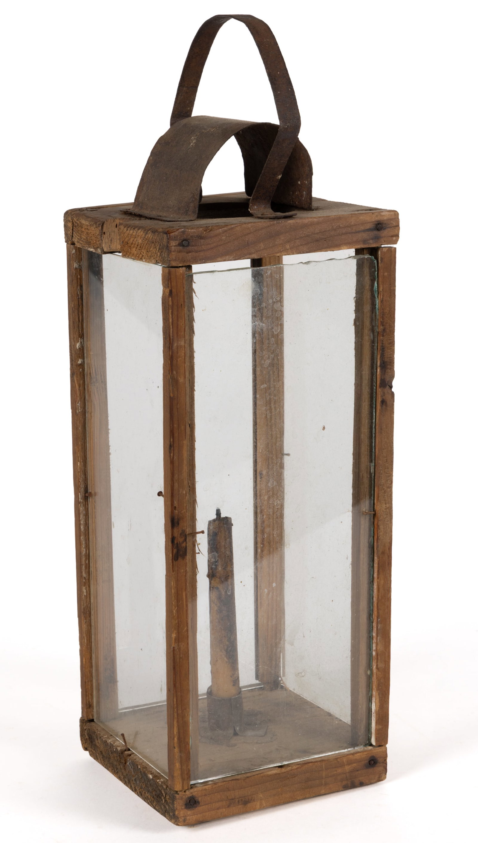 COUNTRY PINE WOODEN-FRAME CANDLE LANTERN (1 of 2)