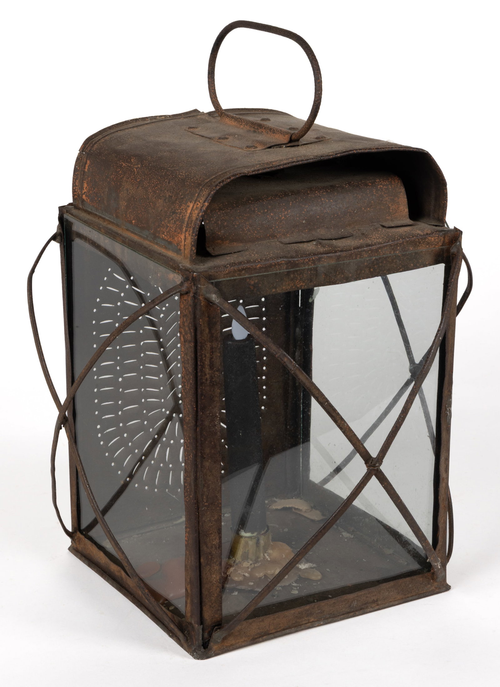 PIERCED AND PUNCHED SHEET-IRON CANDLE LANTERN (1 of 4)