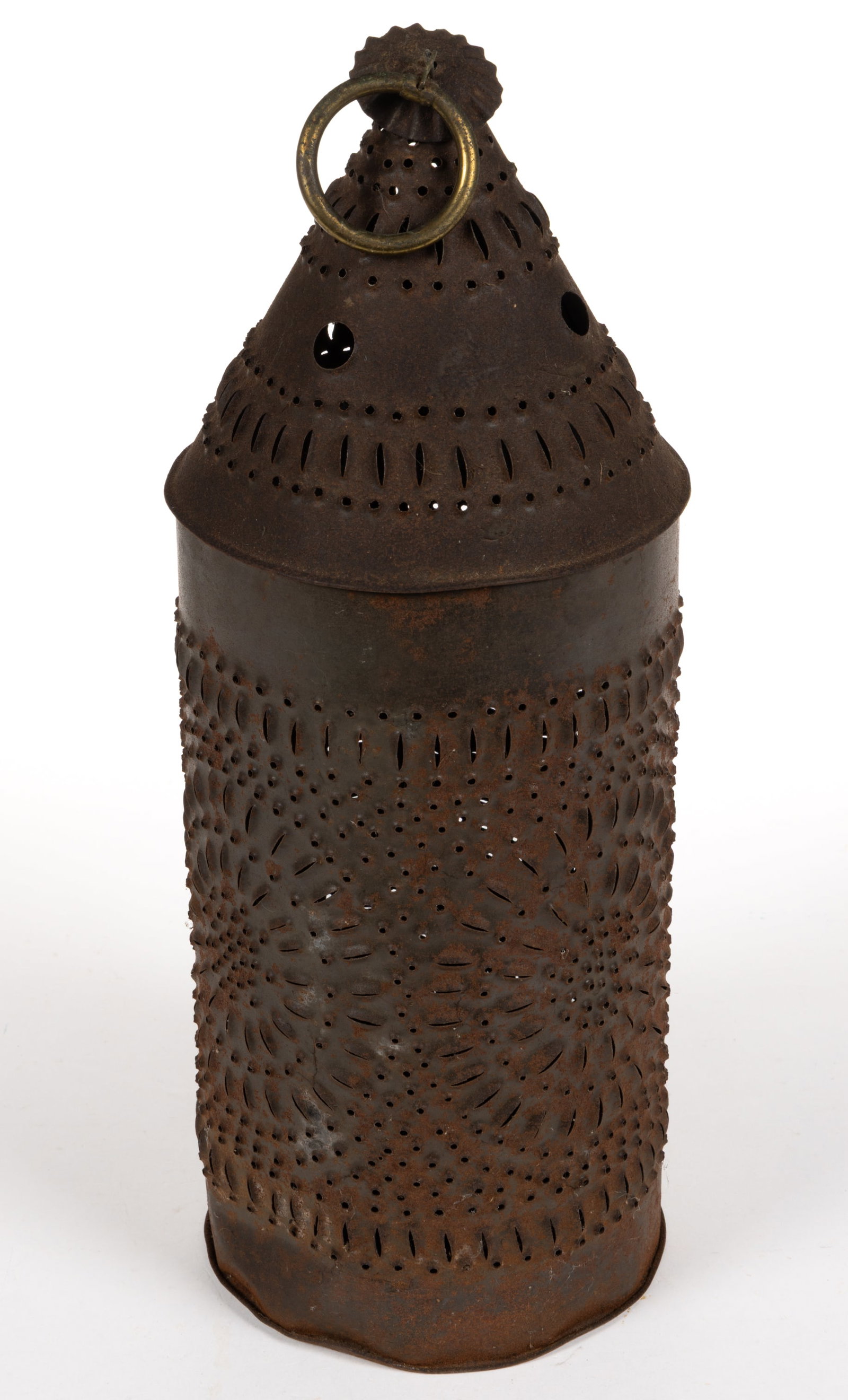 PIERCED AND PUNCHED SHEET-IRON / TIN CANDLE LANTERN (1 of 2)