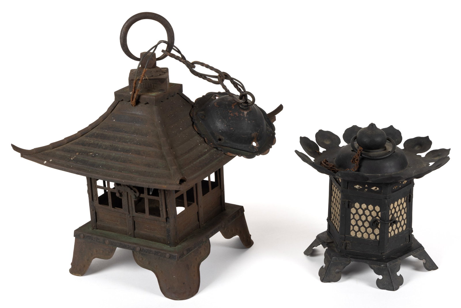 ASSORTED ASIAN HANGING LANTERNS, LOT OF TWO (1 of 1)
