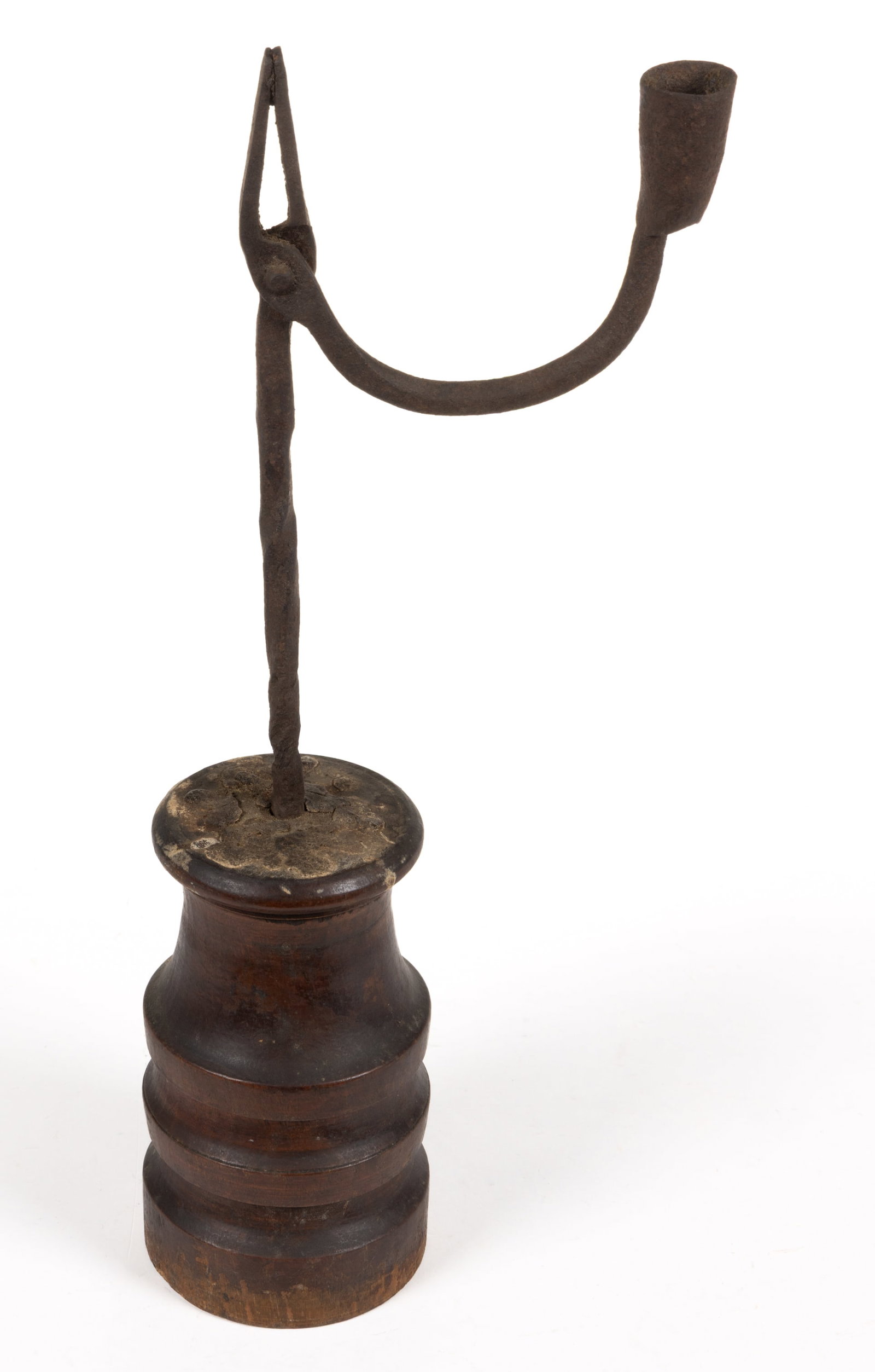 WROUGHT-IRON TABLE-TOP COMBINATION RUSHLIGHT HOLDER (1 of 2)