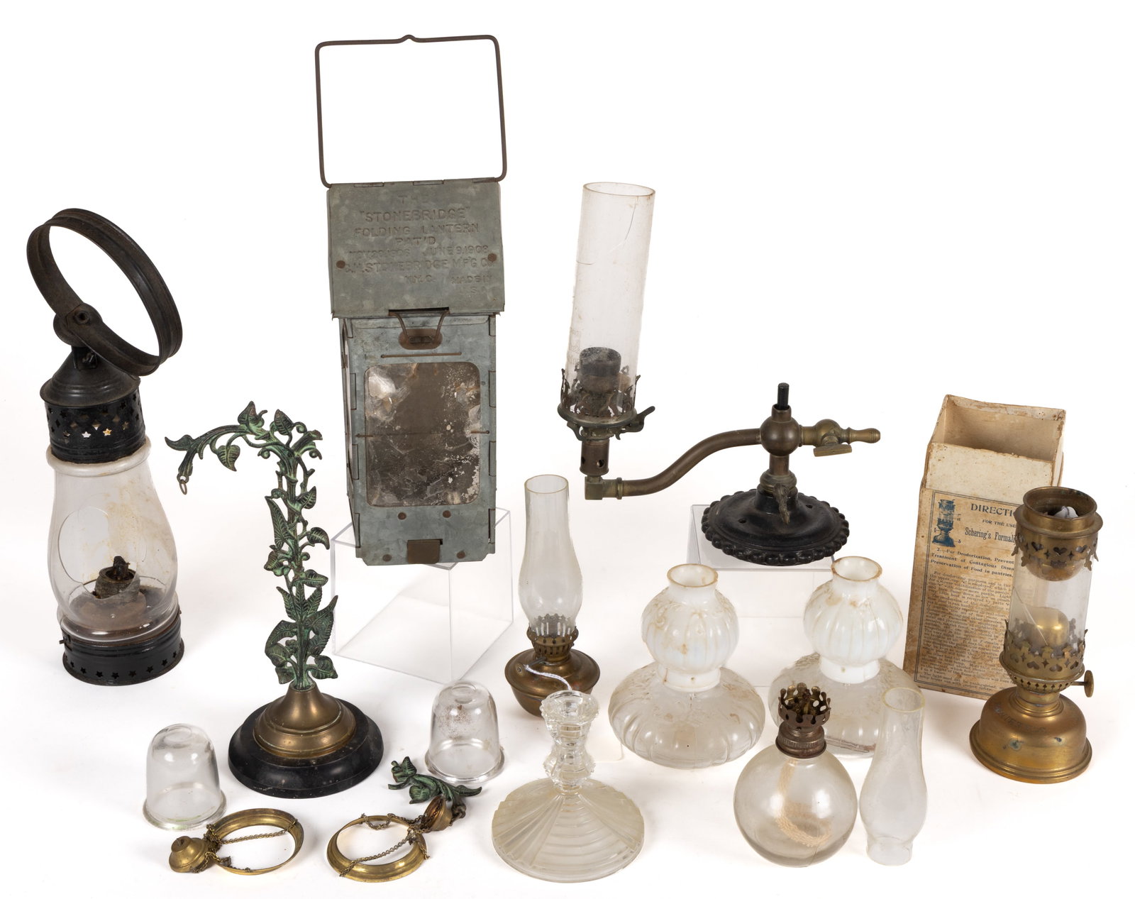 ASSORTED METALS LIGHTING ARTICLES, LOT OF TEN (1 of 1)