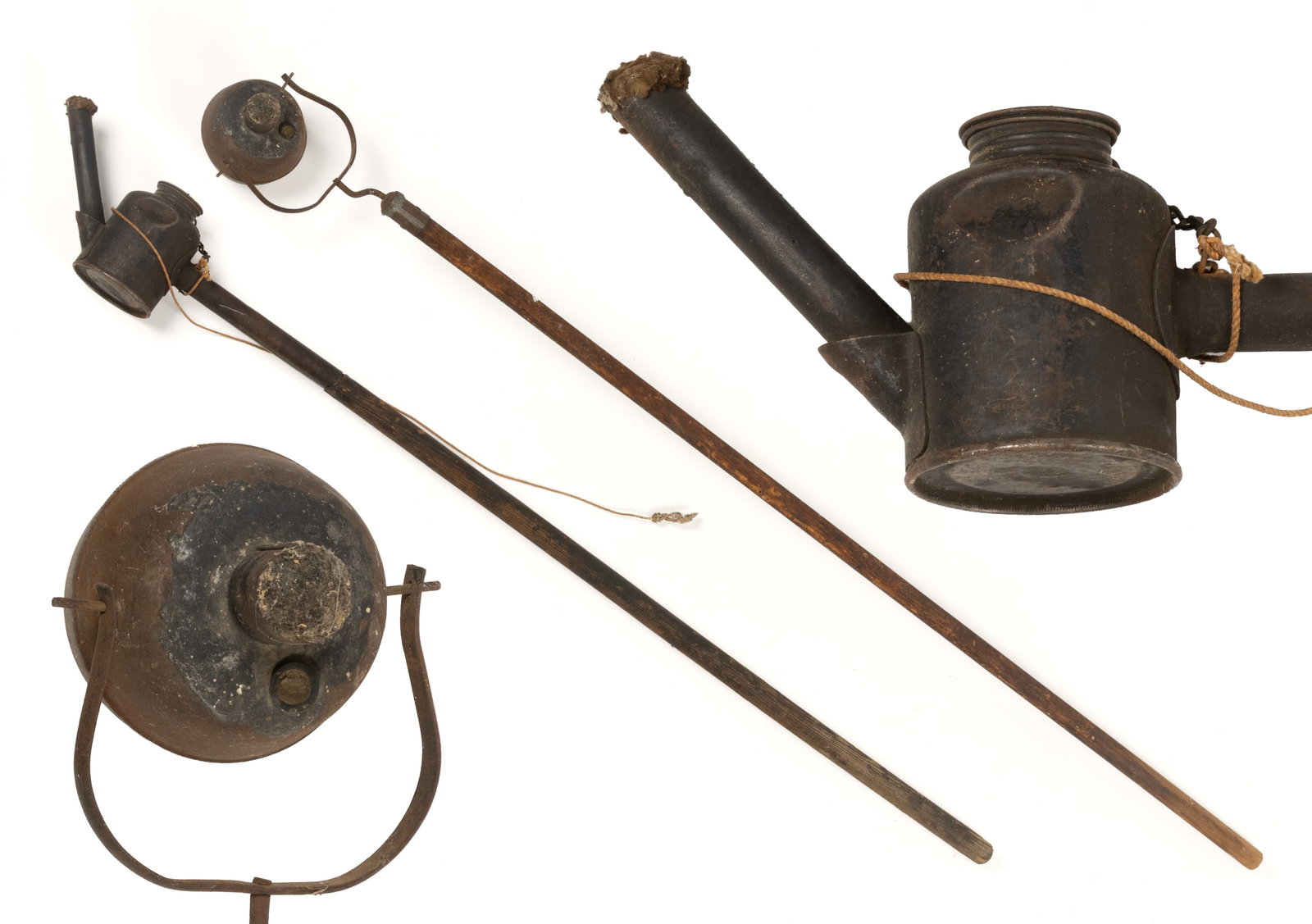 ASSORTED SHEET-IRON TORCH / PARADE LAMPS, LOT OF TWO (1 of 4)