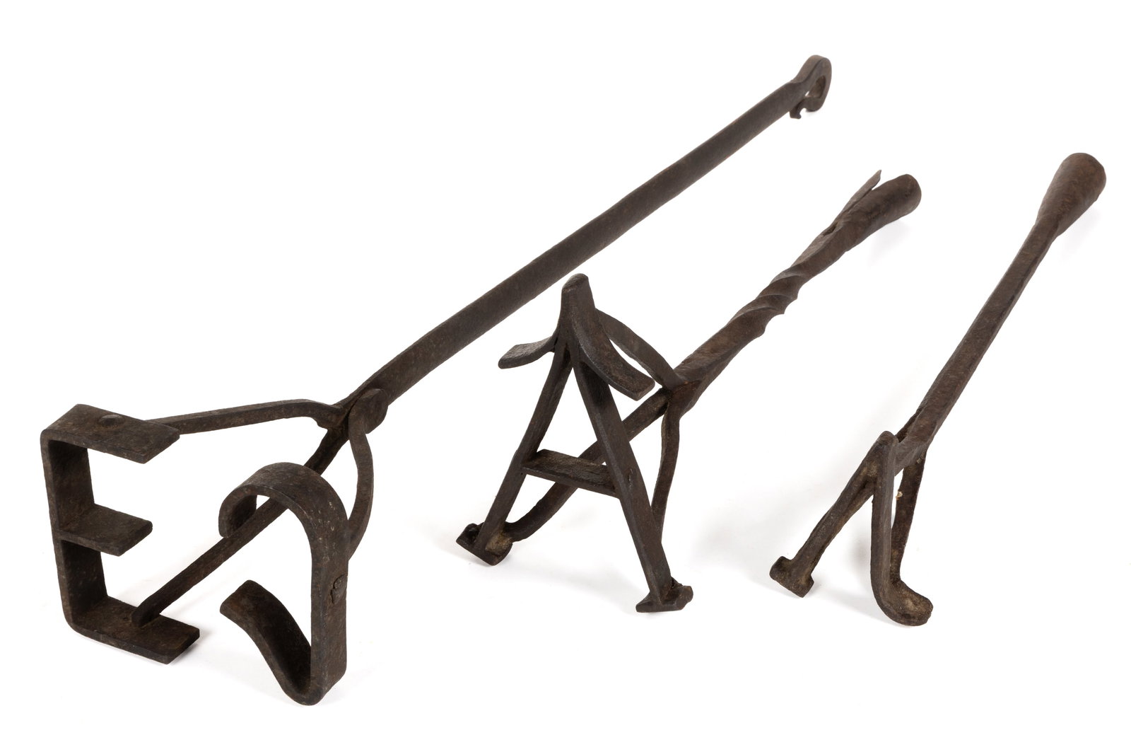 ASSORTED WROUGHT-IRON BRANDING IRONS, LOT OF THREE (1 of 2)