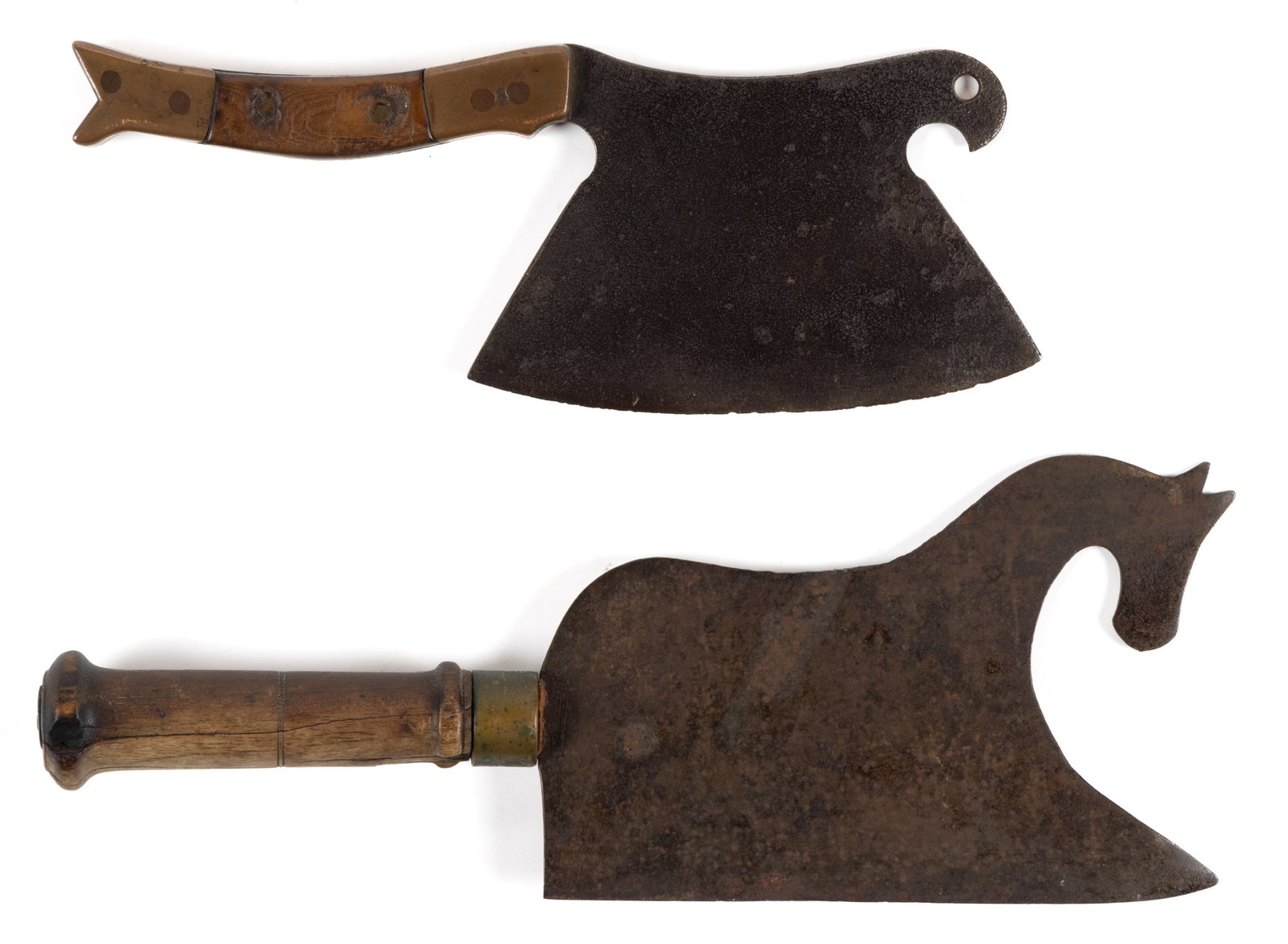 ASSORTED CUT-OUT STEEL / SHEET-IRON FIGURAL FOOD CHOPPERS, LOT OF TWO (1 of 1)