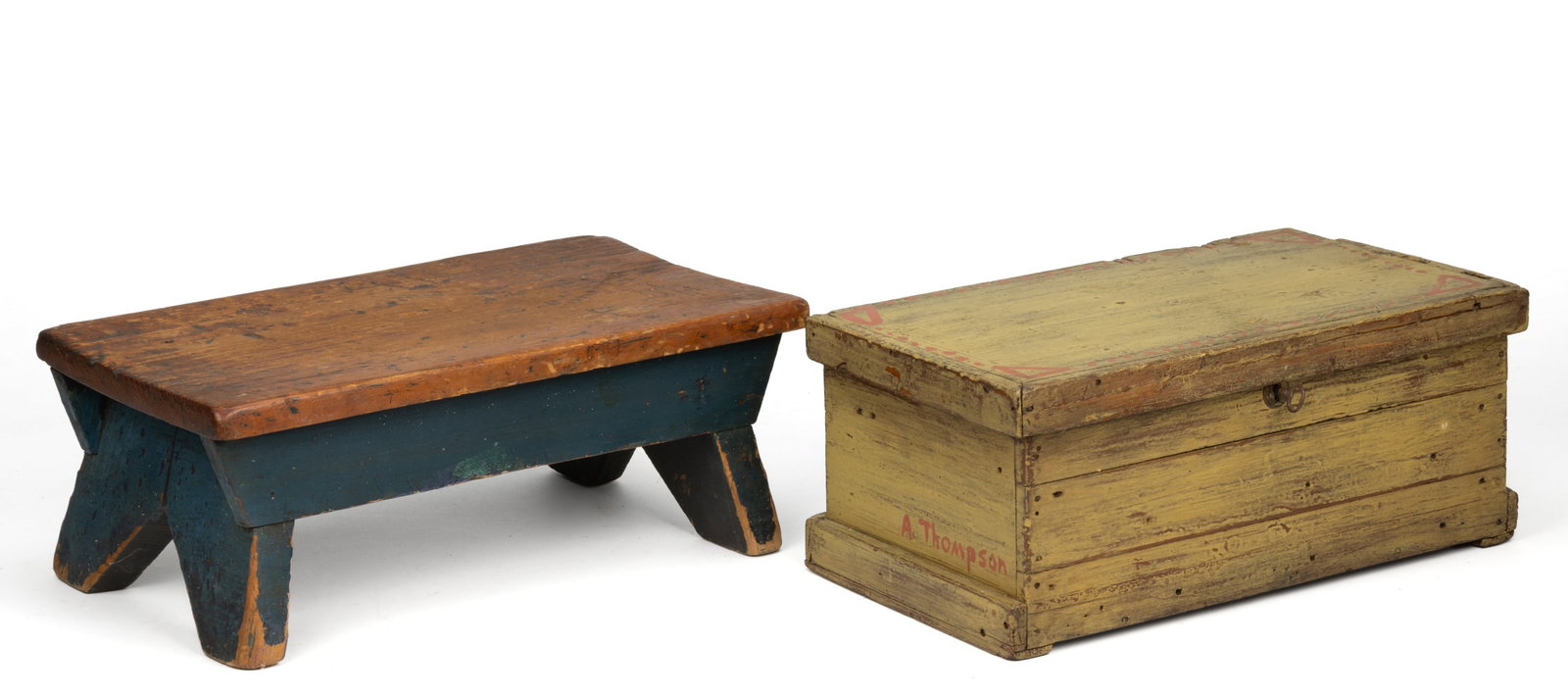 ASSORTED PAINTED WOODEN DOMESTIC ARTICLES, LOT OF TWO (1 of 7)