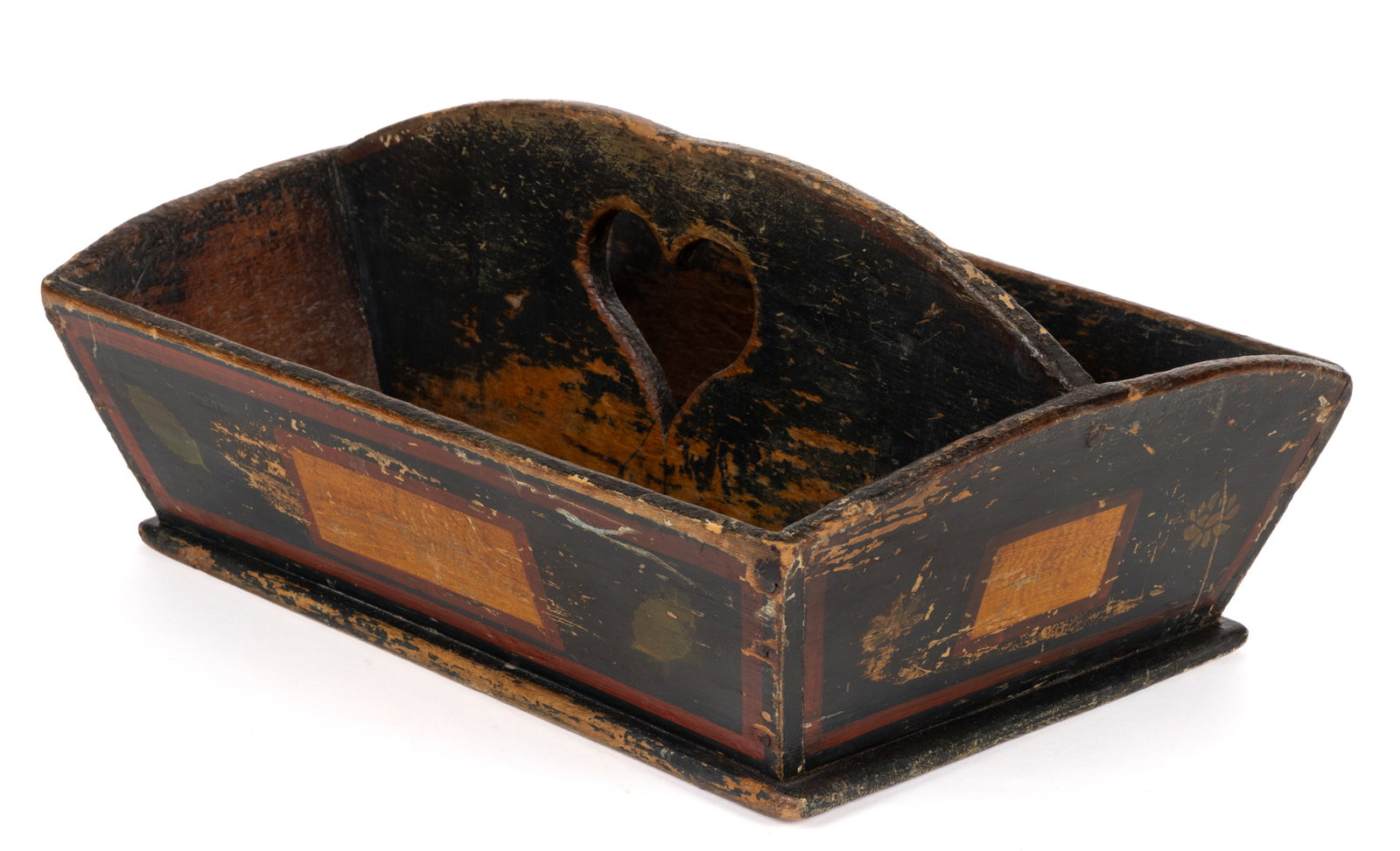 AMERICAN PAINT-DECORATED POPLAR KNIFE BOX (1 of 4)