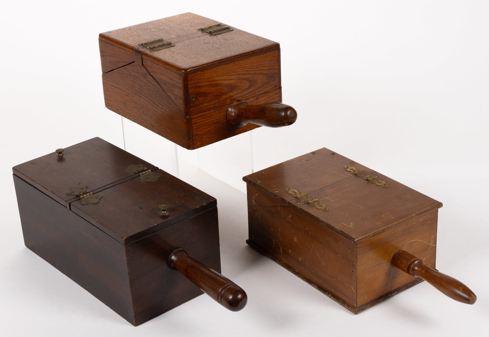 AMERICAN COUNTRY WOODEN BALLOT BOX, LOT OF THREE (1 of 2)