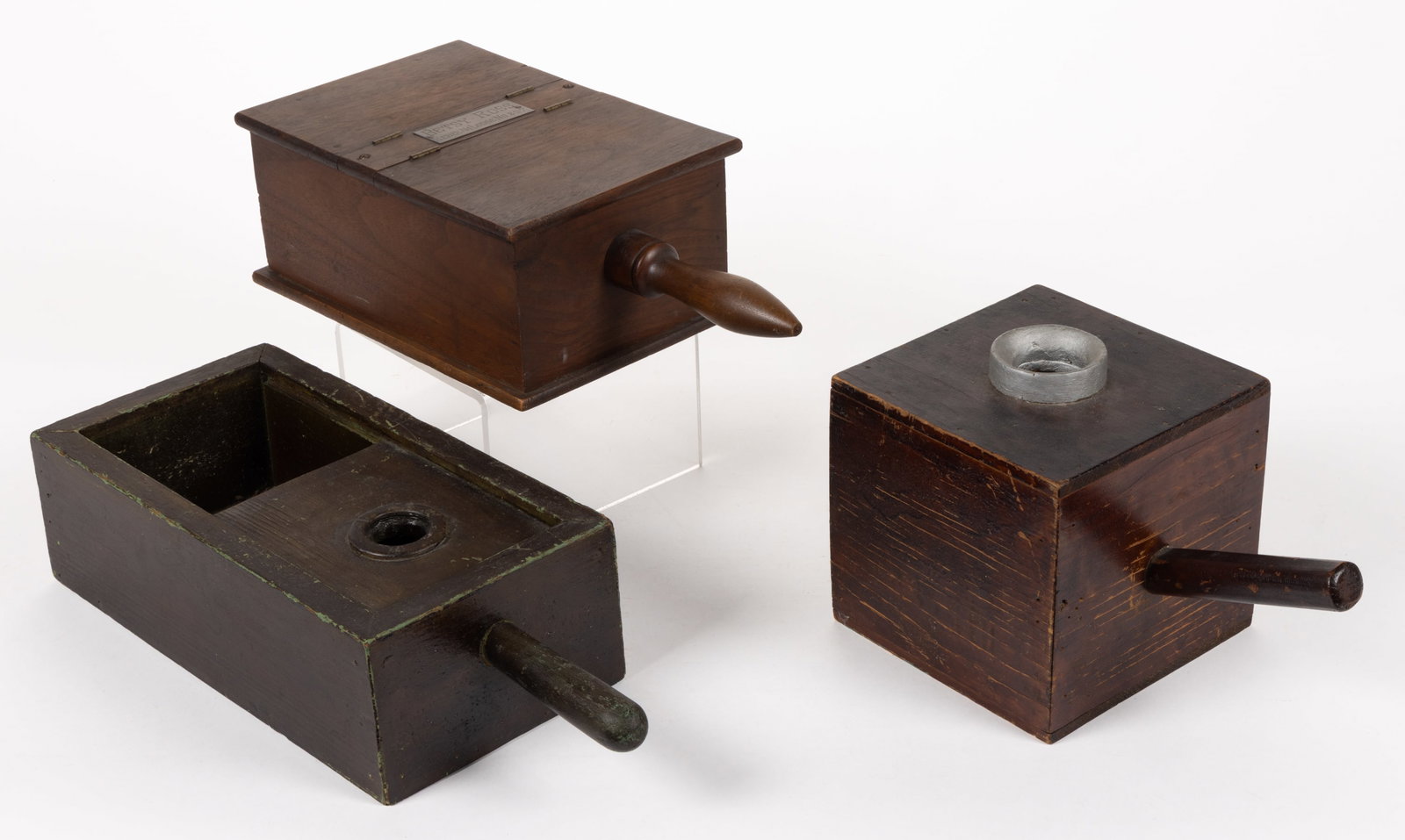 AMERICAN COUNTRY WOODEN BALLOT BOXES, LOT OF THREE (1 of 2)