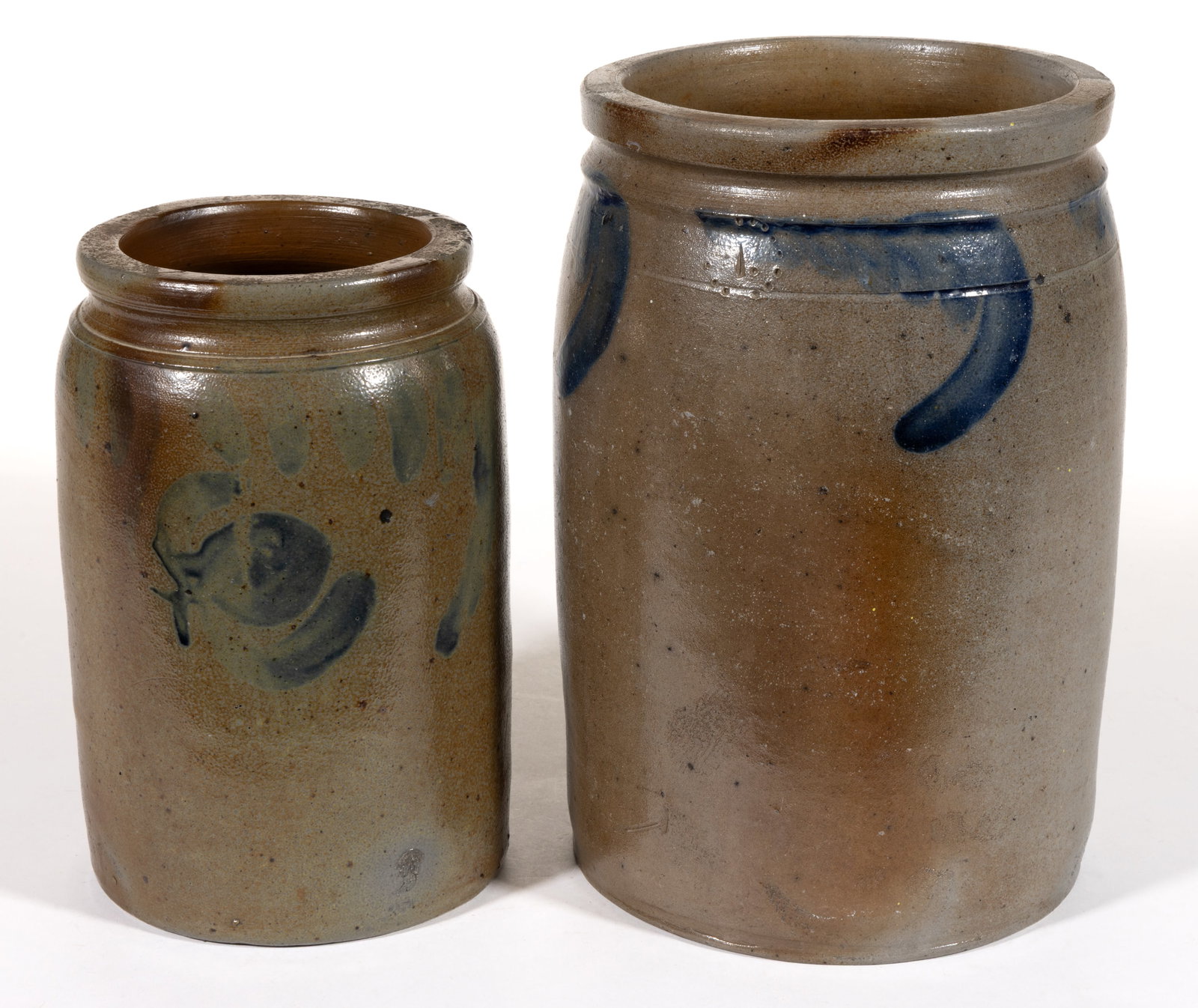 BALTIMORE, MARYLAND DECORATED STONEWARE JARS, LOT OF TWO (1 of 5)