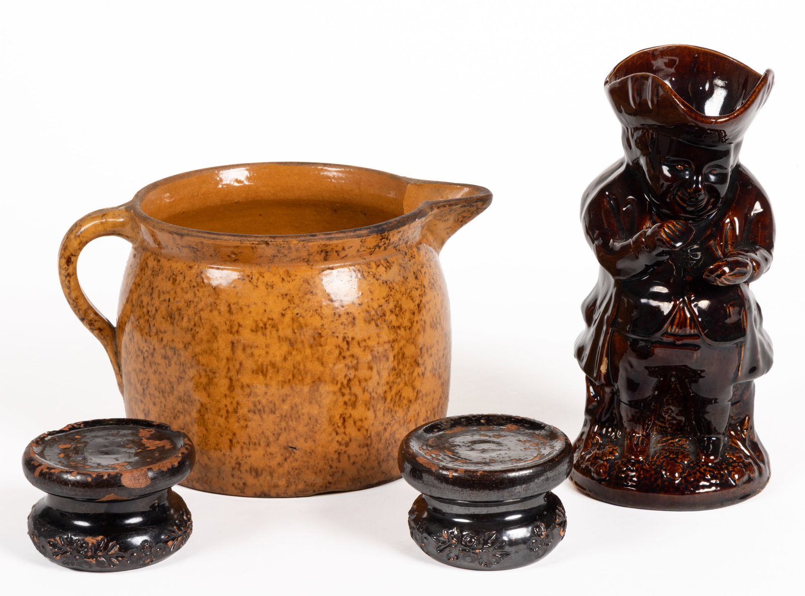 ASSORTED EARTHENWARE / REDWARE ARTICLES, LOT OF FOUR (1 of 4)