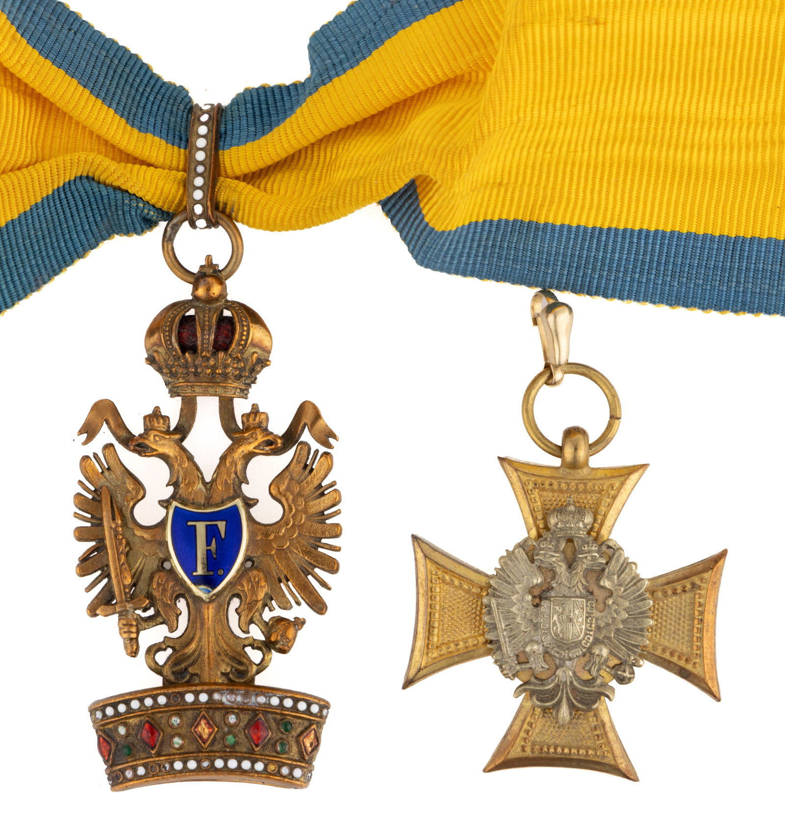 AUSTRIA "ORDER OF THE IRON CROWN" AND "MILITARY LONG SERVICE DECORATION" MEDALS, LOT OF TWO (1 of 4)