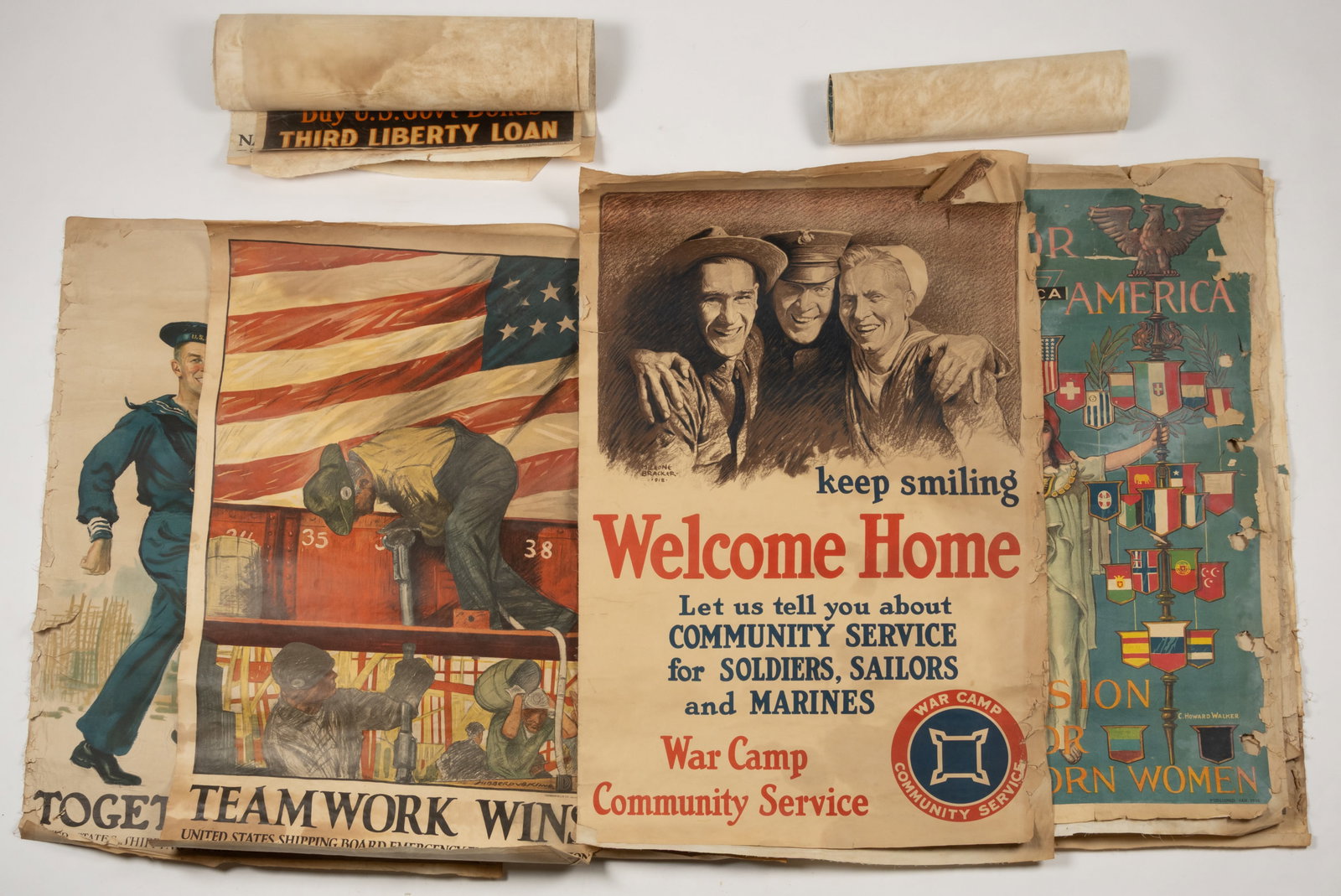 ASSORTED WORLD WAR I (WWI) POSTERS, LOT OF 11 (1 of 4)