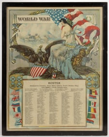 DAN SMITH (AMERICAN, 1865-1934) WORLD WAR I ROSTER PRINT / POSTER