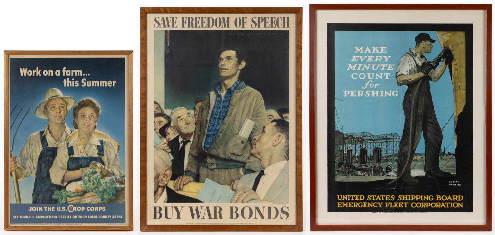 ASSORTED WORLD WAR I / WWI AND WORLD WAR II / WWII POSTERS, LOT OF THREE (1 of 7)