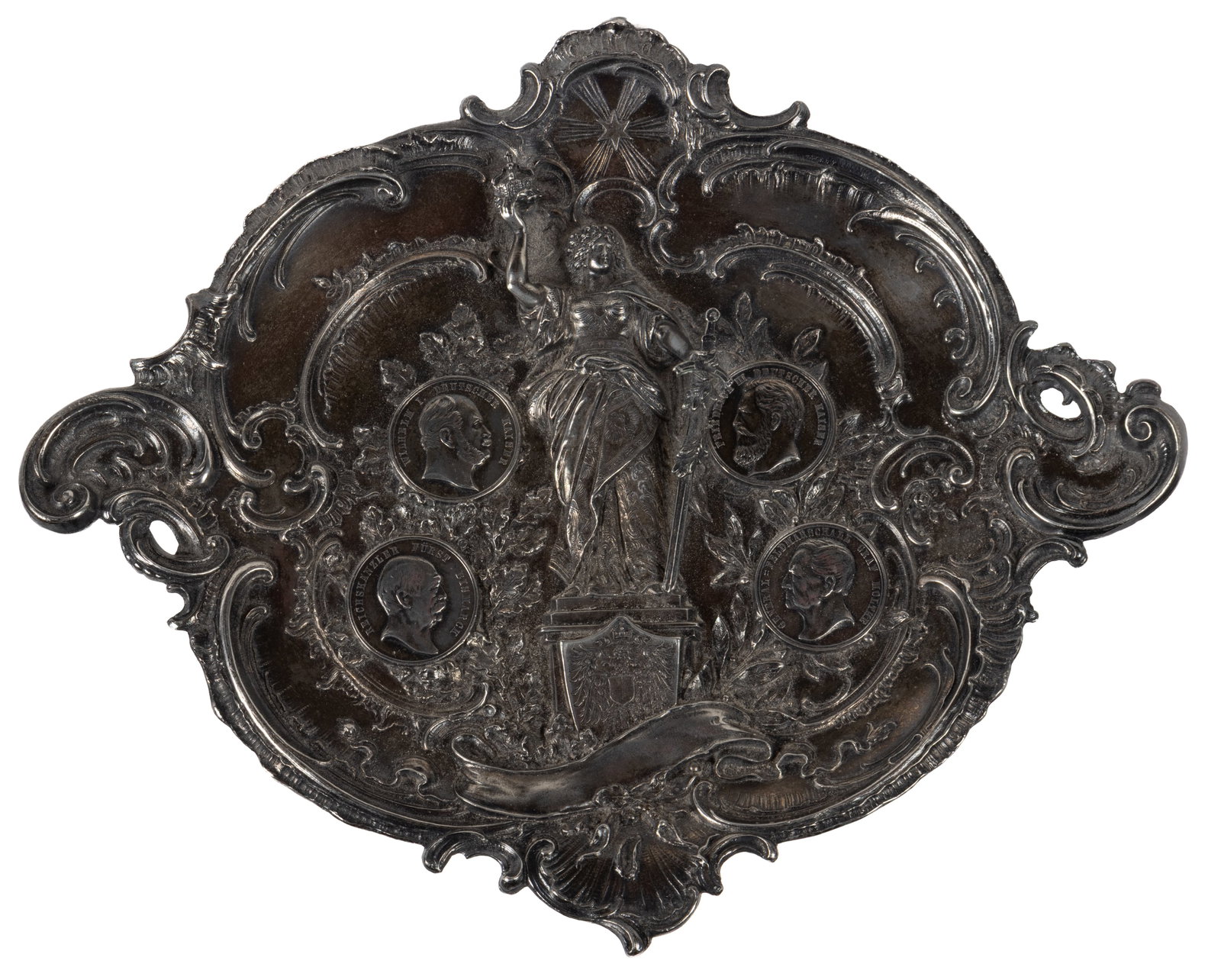 COMMEMORATIVE GERMAN EMPIRE MILITARY SILVER-PLATE TRAY (1 of 2)