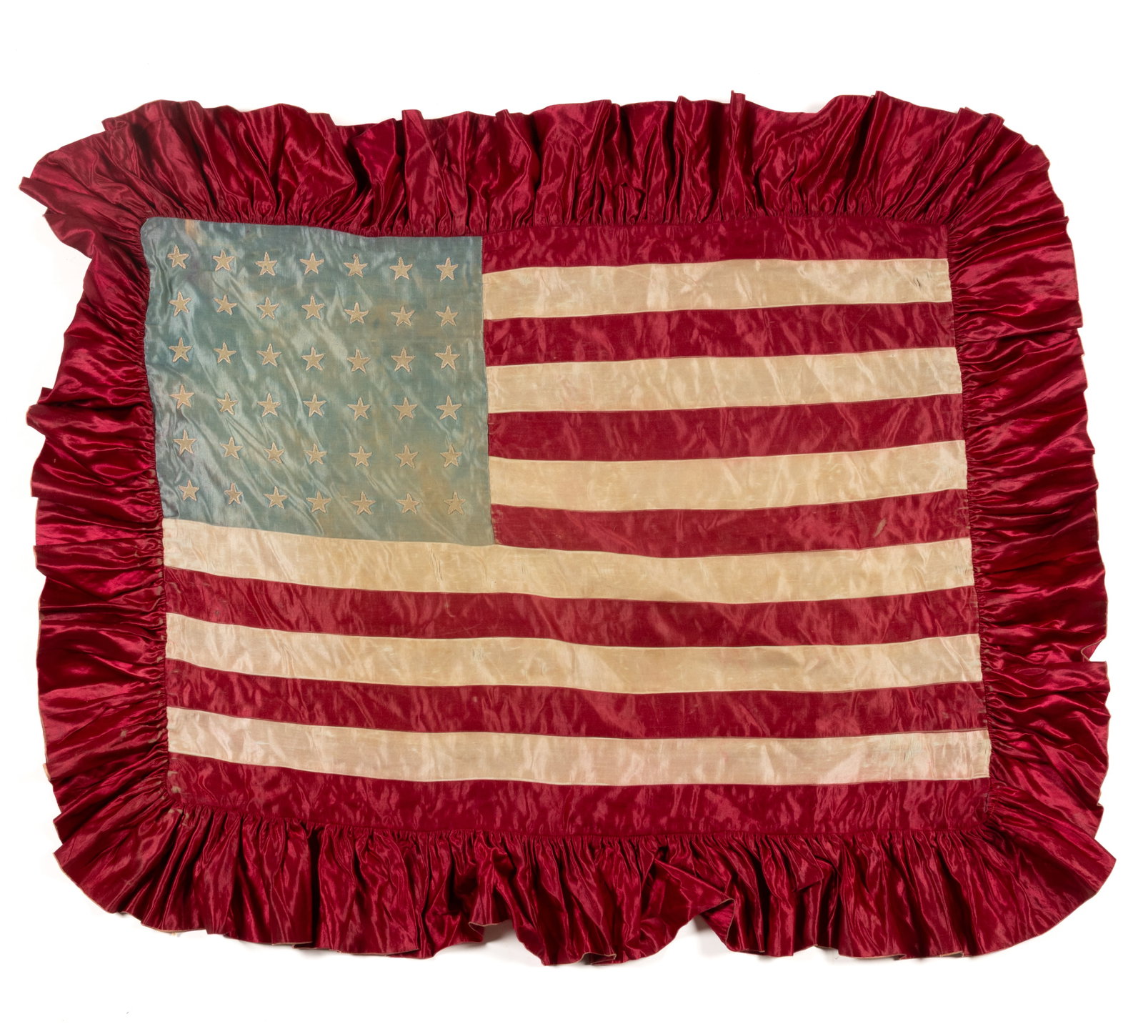 AMERICAN FOLK ART AMERICAN AND GERMAN FLAG PILLOW COVER (1 of 2)