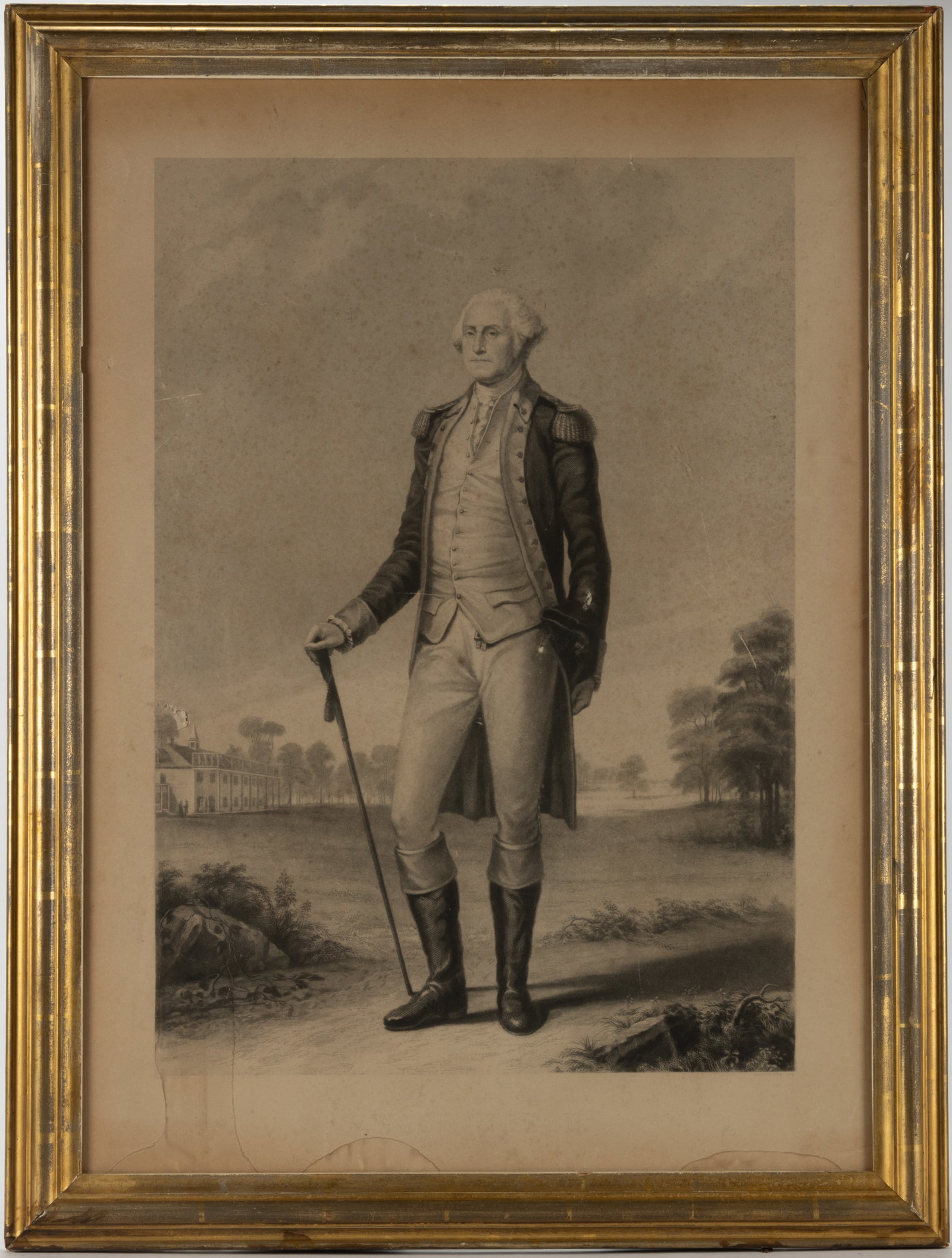 AFTER THOMAS HICKS (AMERICAN, 1823-1890) GEORGE WASHINGTON PRINT (1 of 5)