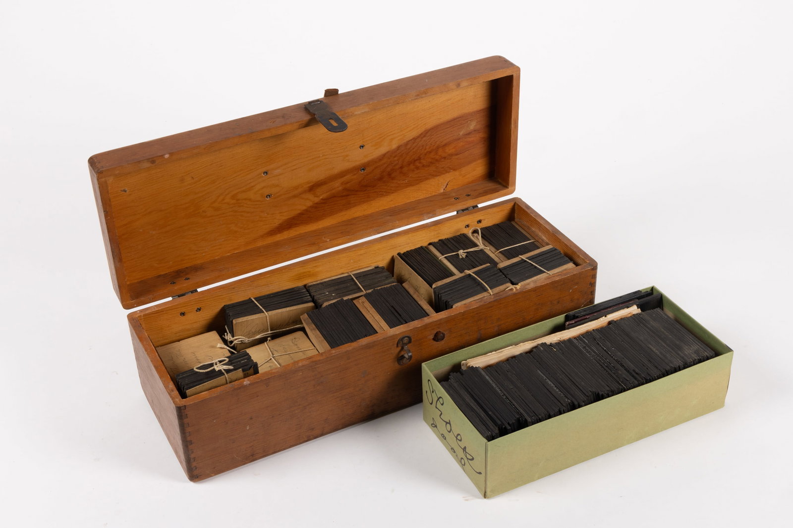 GLASS LANTERN SLIDES, LARGE UNCOUNTED LOT IN TWO BOXES (1 of 1)