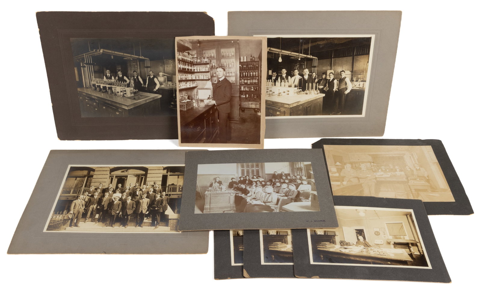 ANTIQUE OCCUPATIONAL CABINET AND OTHER PHOTOGRAPHS, LOT OF NINE (1 of 5)