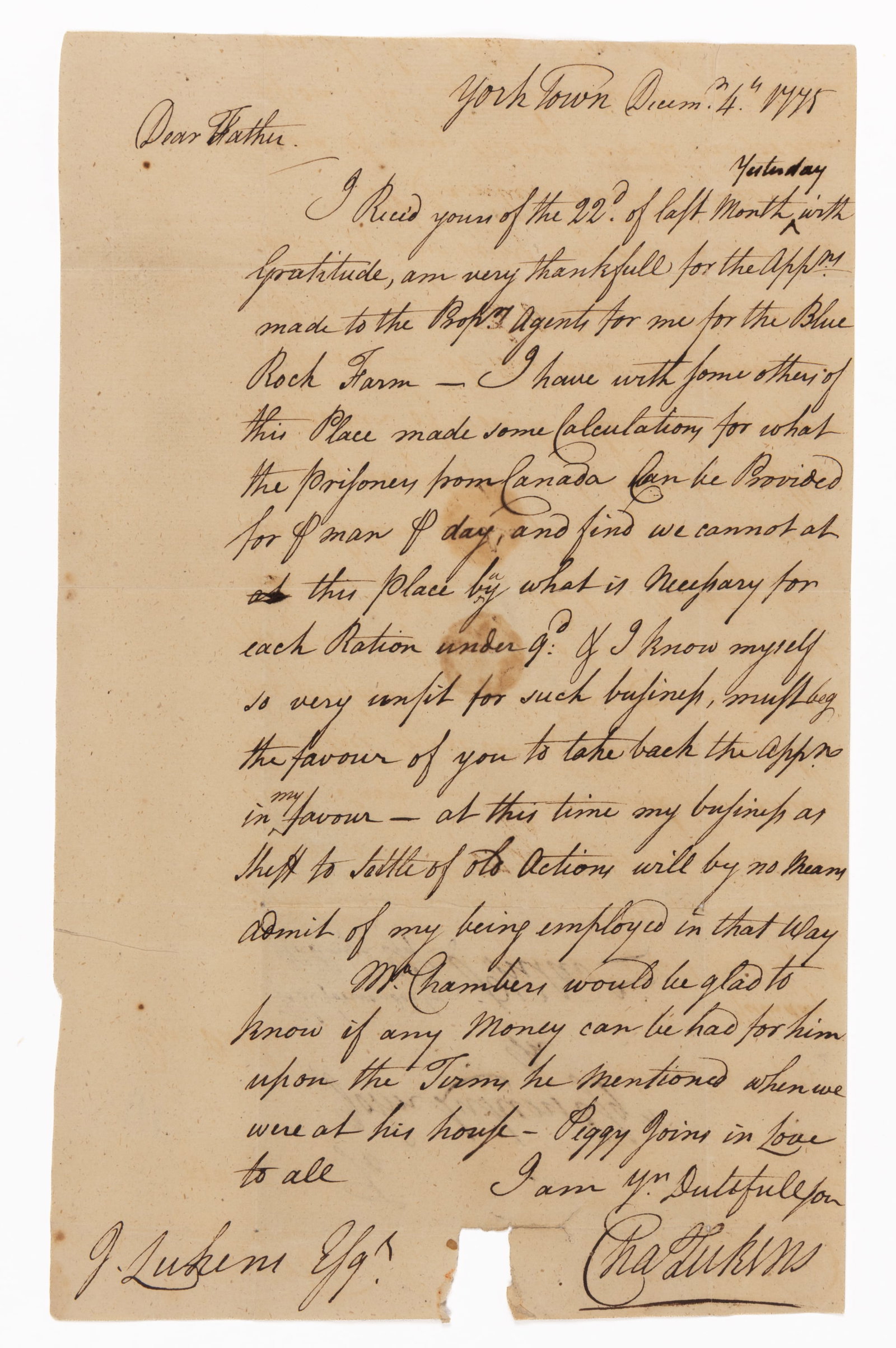 COLONIAL YORKTOWN AUTOGRAPH LETTER SIGNED (1 of 3)
