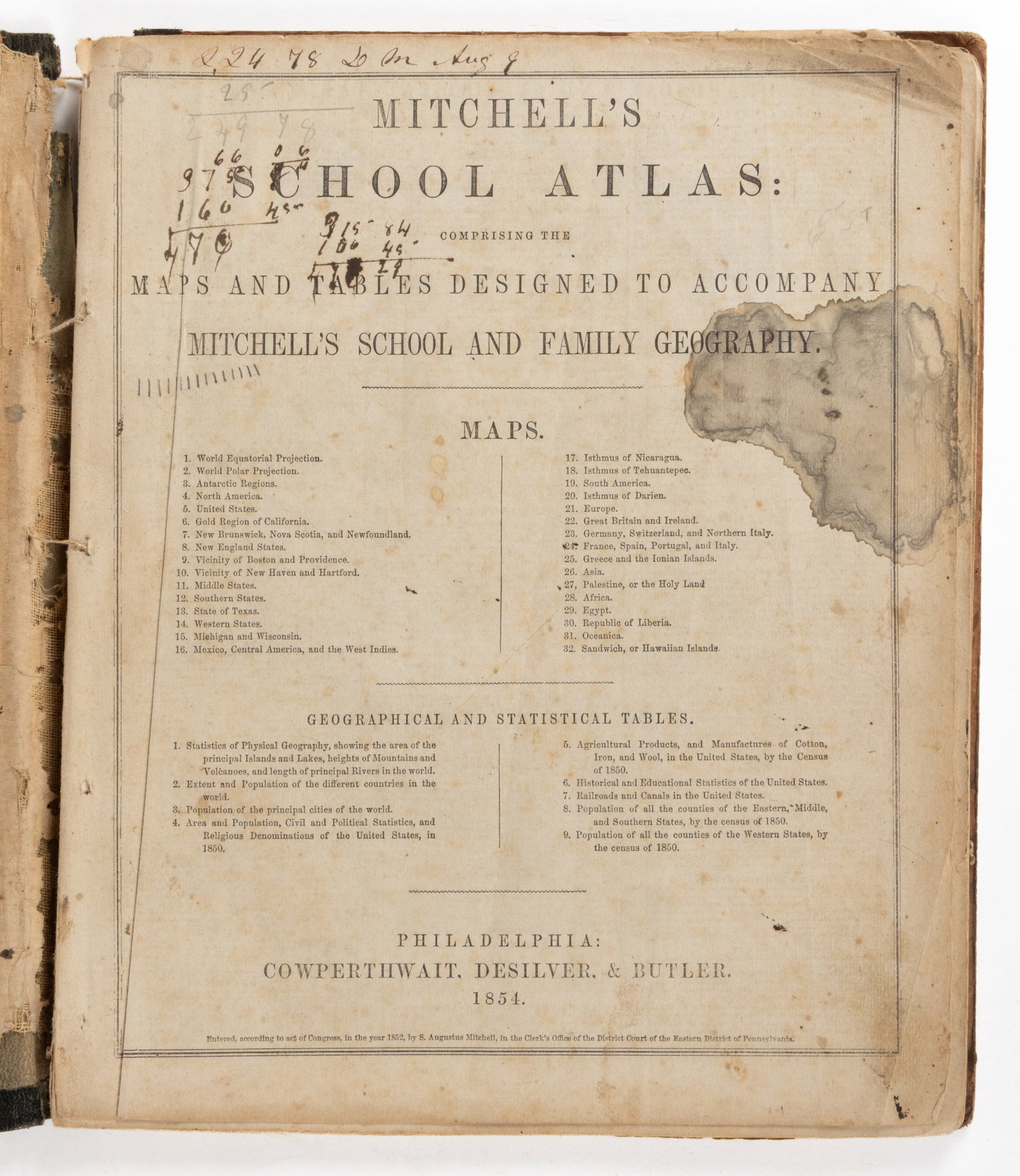 ANTIQUARIAN MITCHELL'S SCHOOL ATLAS (1 of 4)