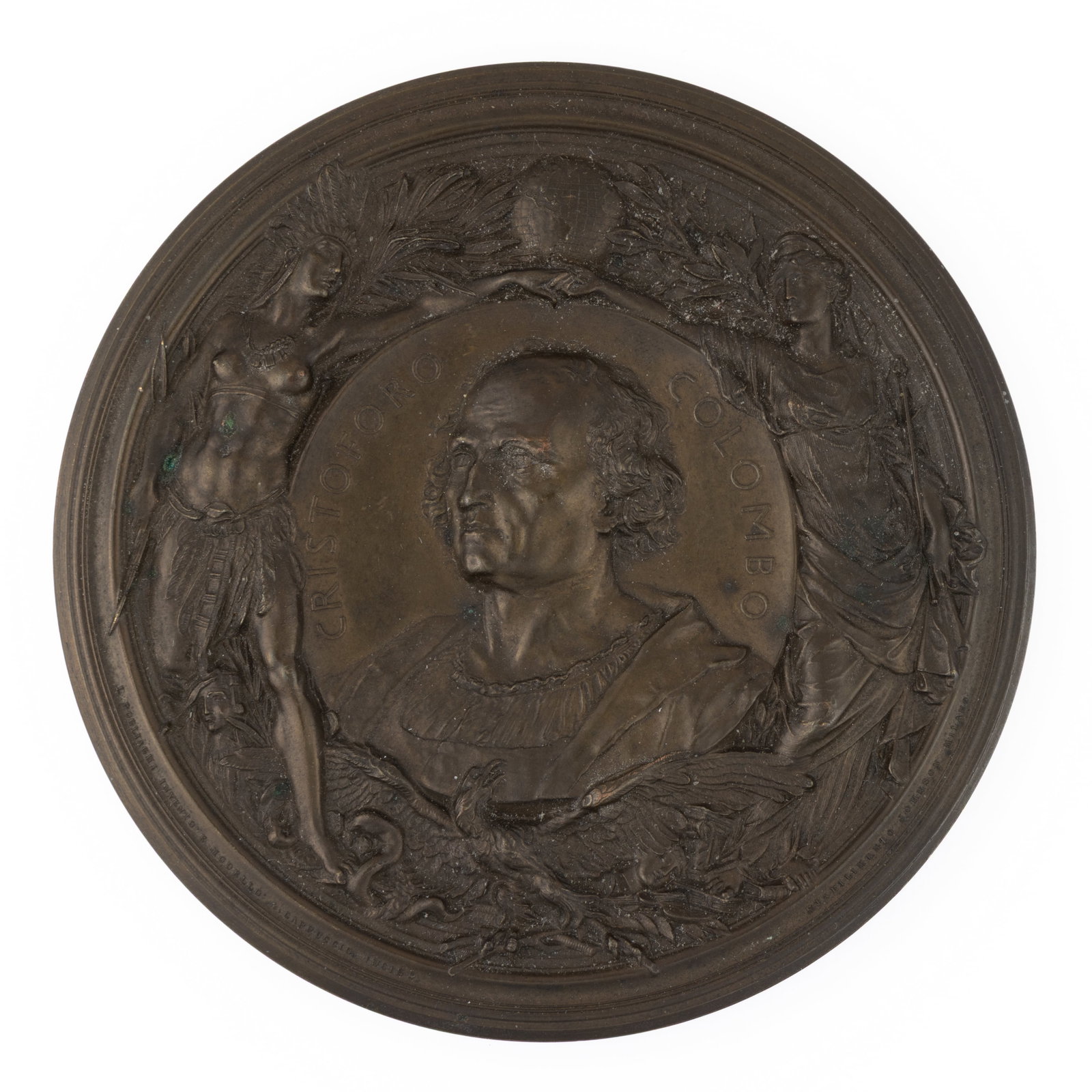 1892 STEFANO JOHNSON CHRISTOPHER COLUMBUS BRONZE MEDAL (1 of 2)