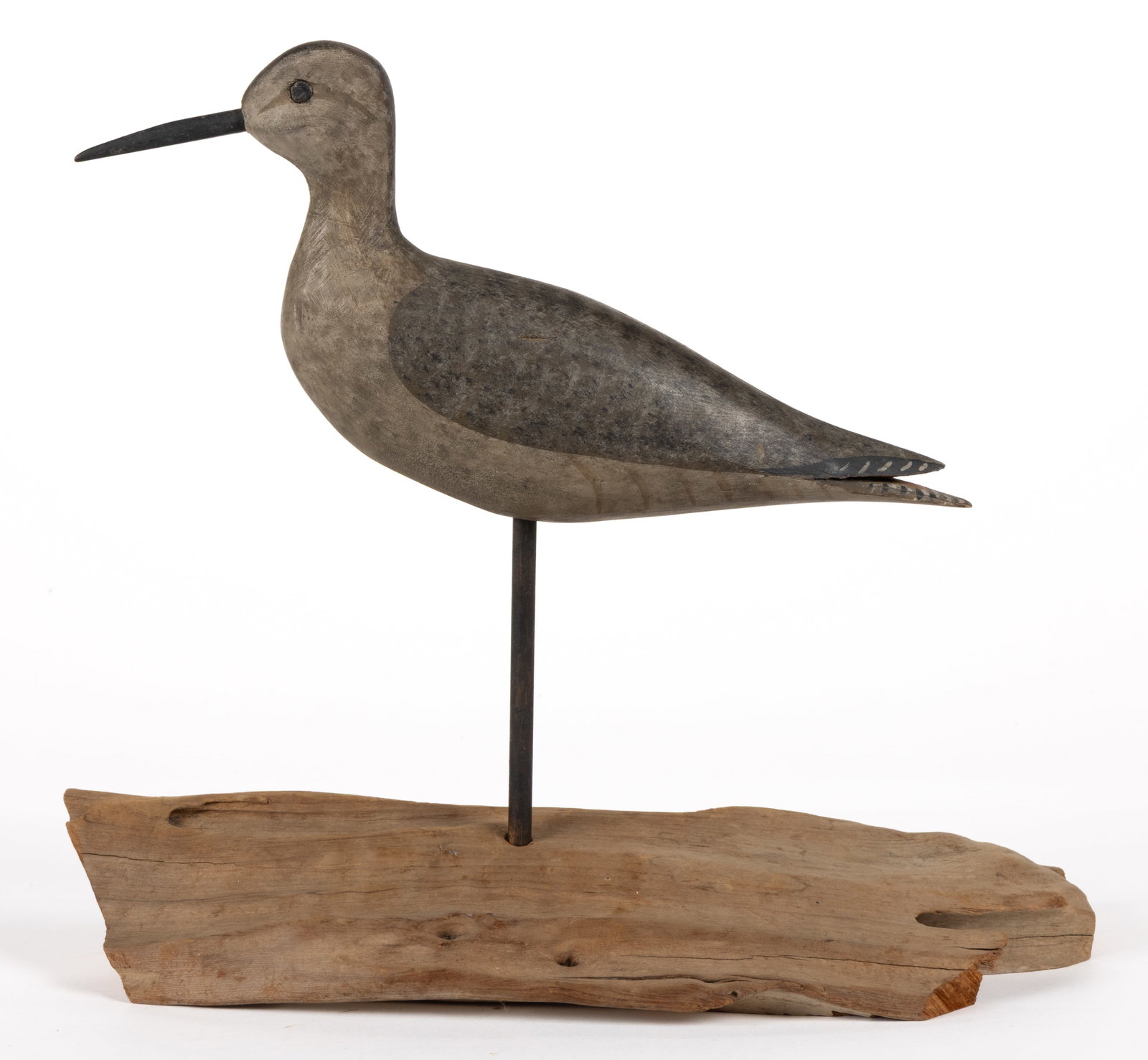 NEW JERSEY FOLK ART CARVED AND PAINTED SHORT-BILLED DOWITCHER DECOY (1 of 3)