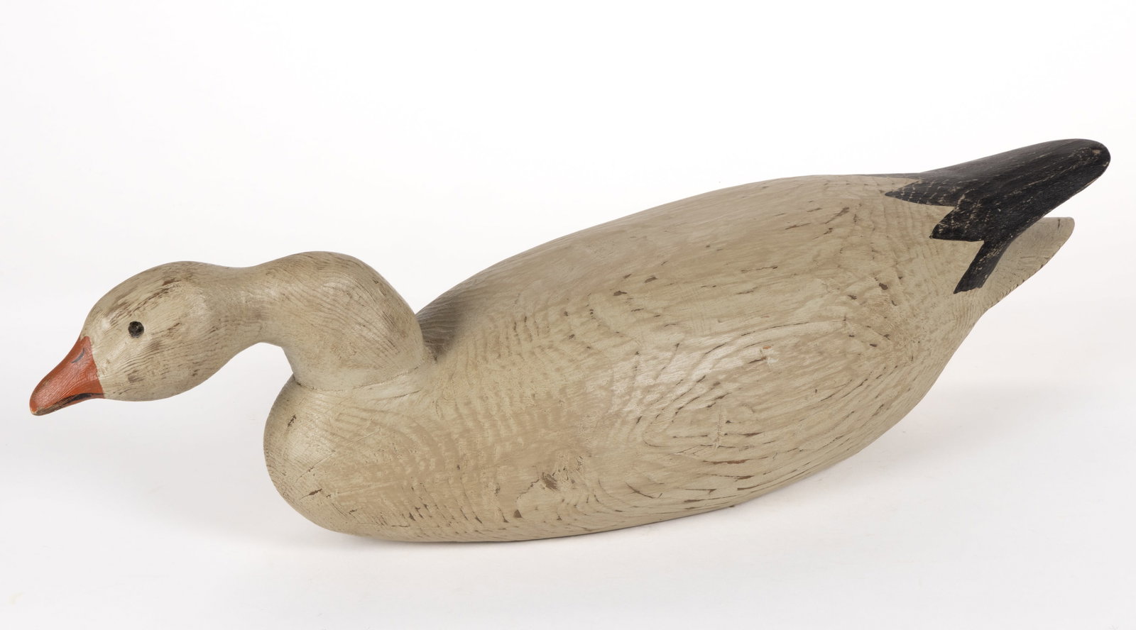 AMERICAN FOLK ART CARVED AND PAINTED SNOW GOOSE DECOY (1 of 4)
