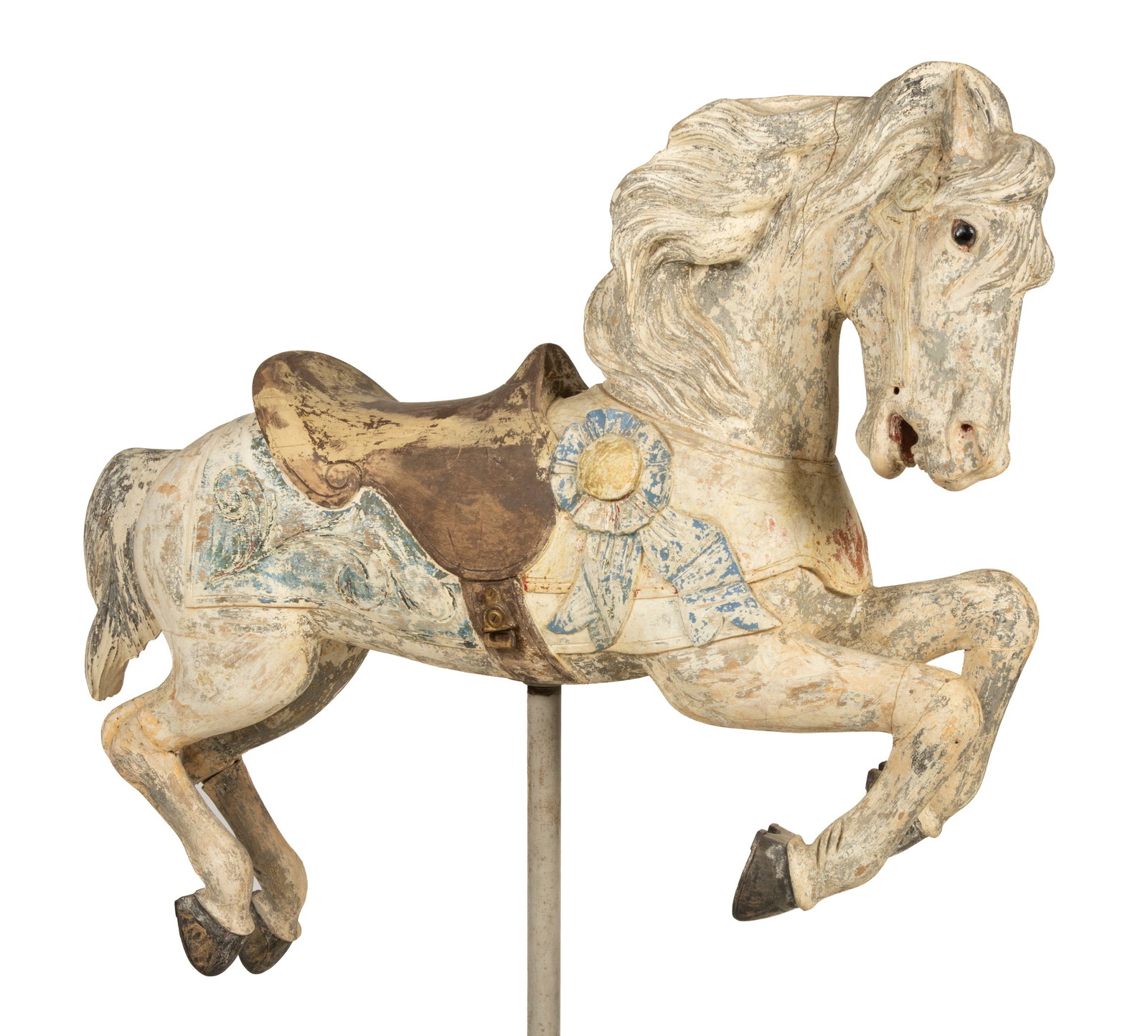 AMERICAN FOLK ART CARVED AND PAINTED CAROUSEL HORSE (1 of 10)
