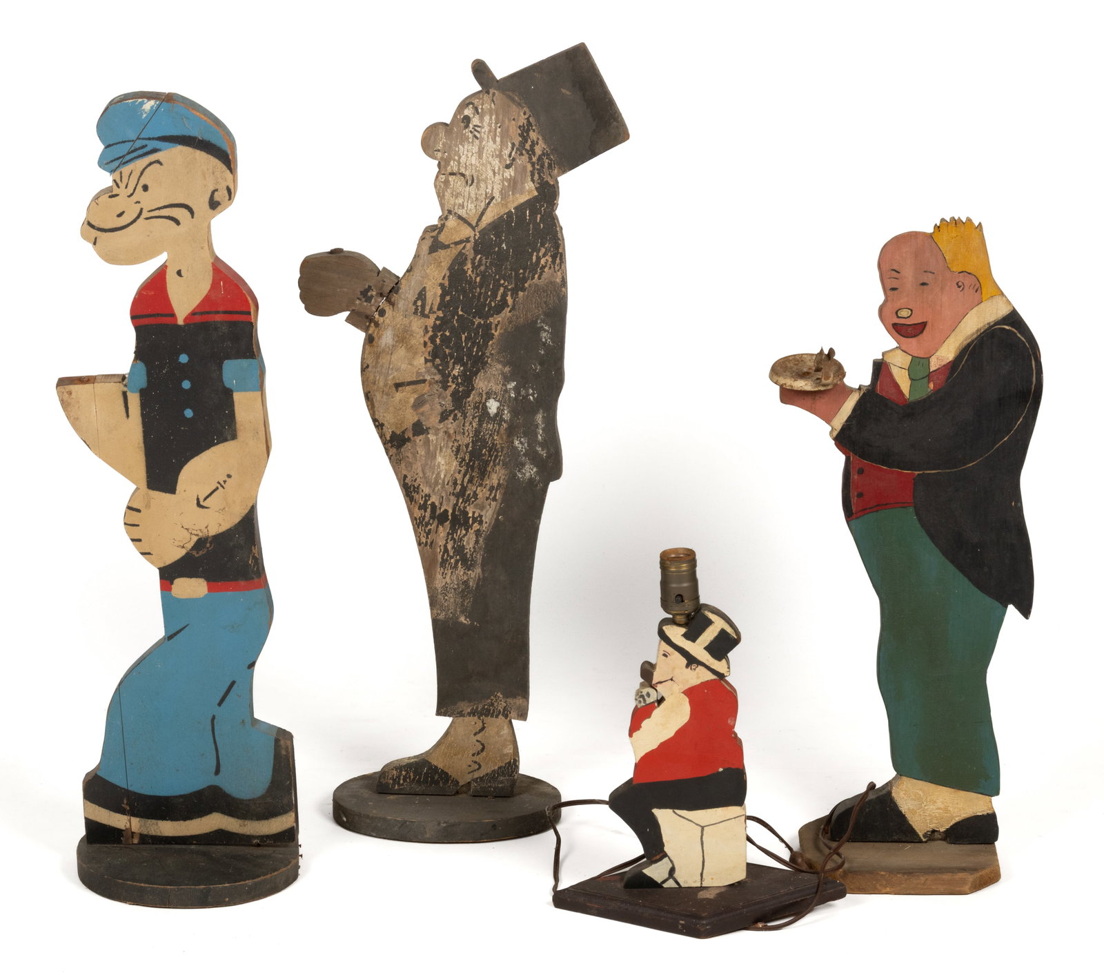 AMERICAN FOLK ART COMIC CHARACTERS SMOKING STANDS AND OTHER ARTICLES, LOT OF FOUR (1 of 3)