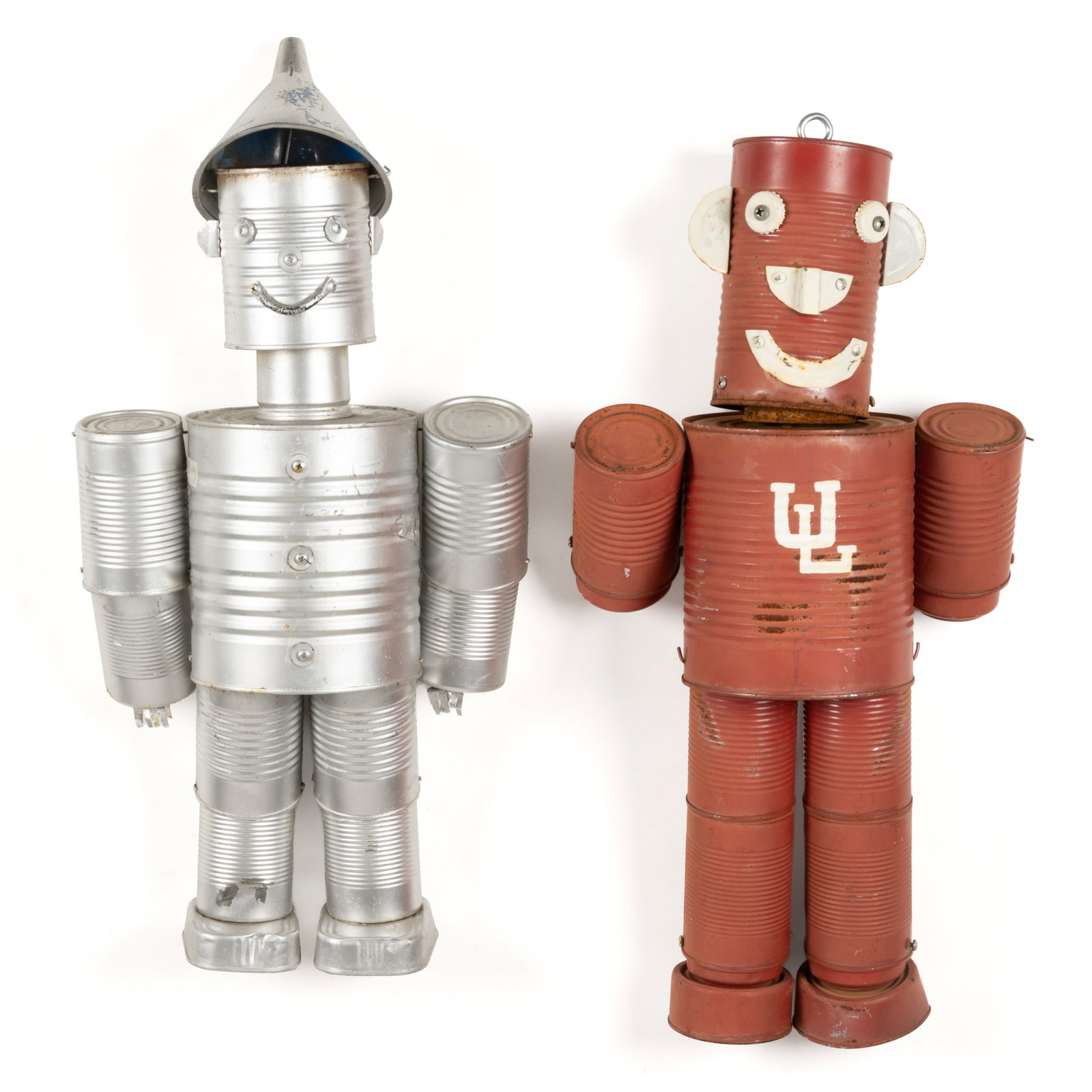 AMERICAN FOLK ART TIN-CAN FIGURES, LOT OF TWO (1 of 2)