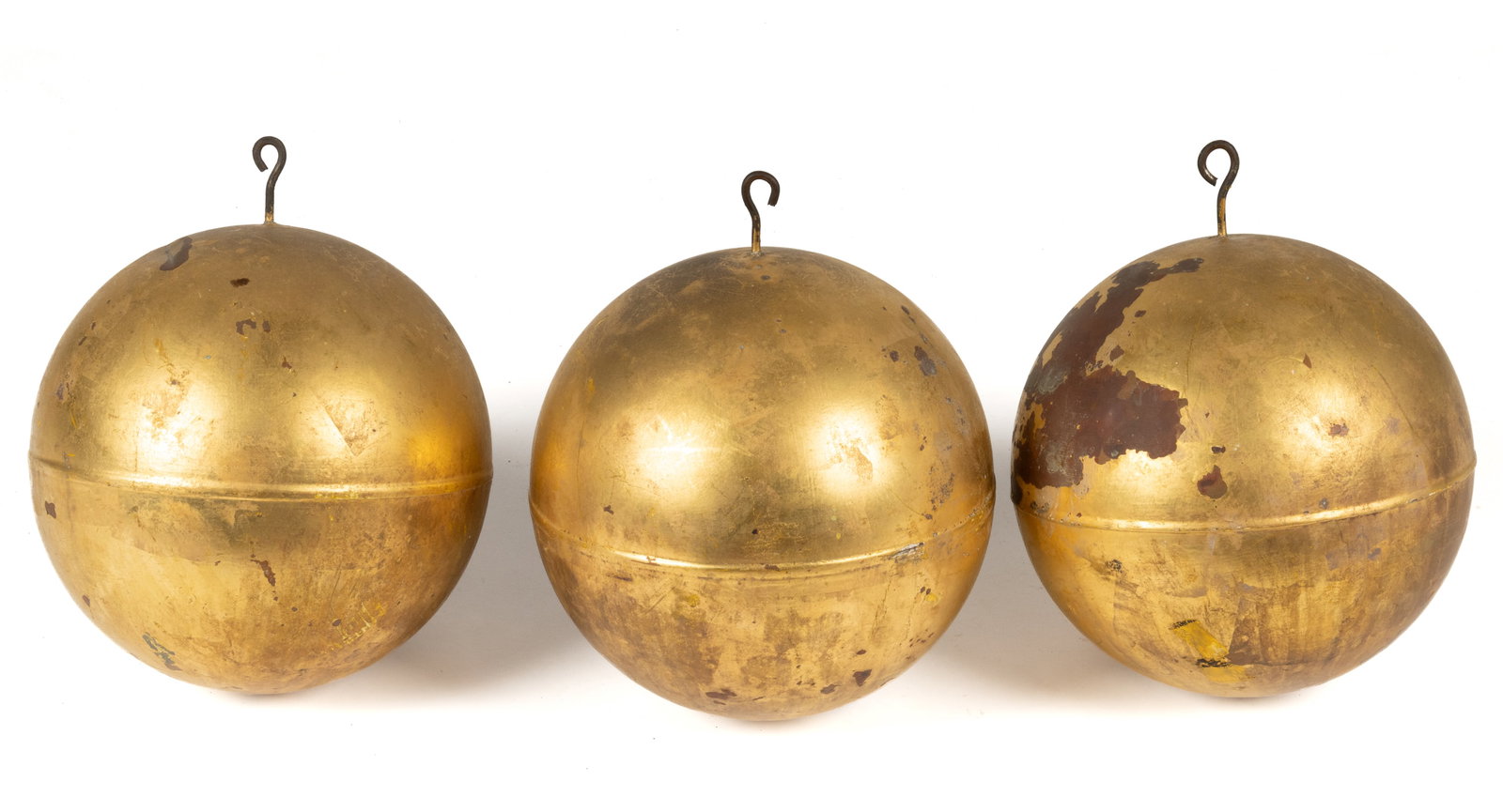 PAWNBROKER SIGN ATTACHMENTS HANGING GOLD BALLS, LOT OF THREE (1 of 2)