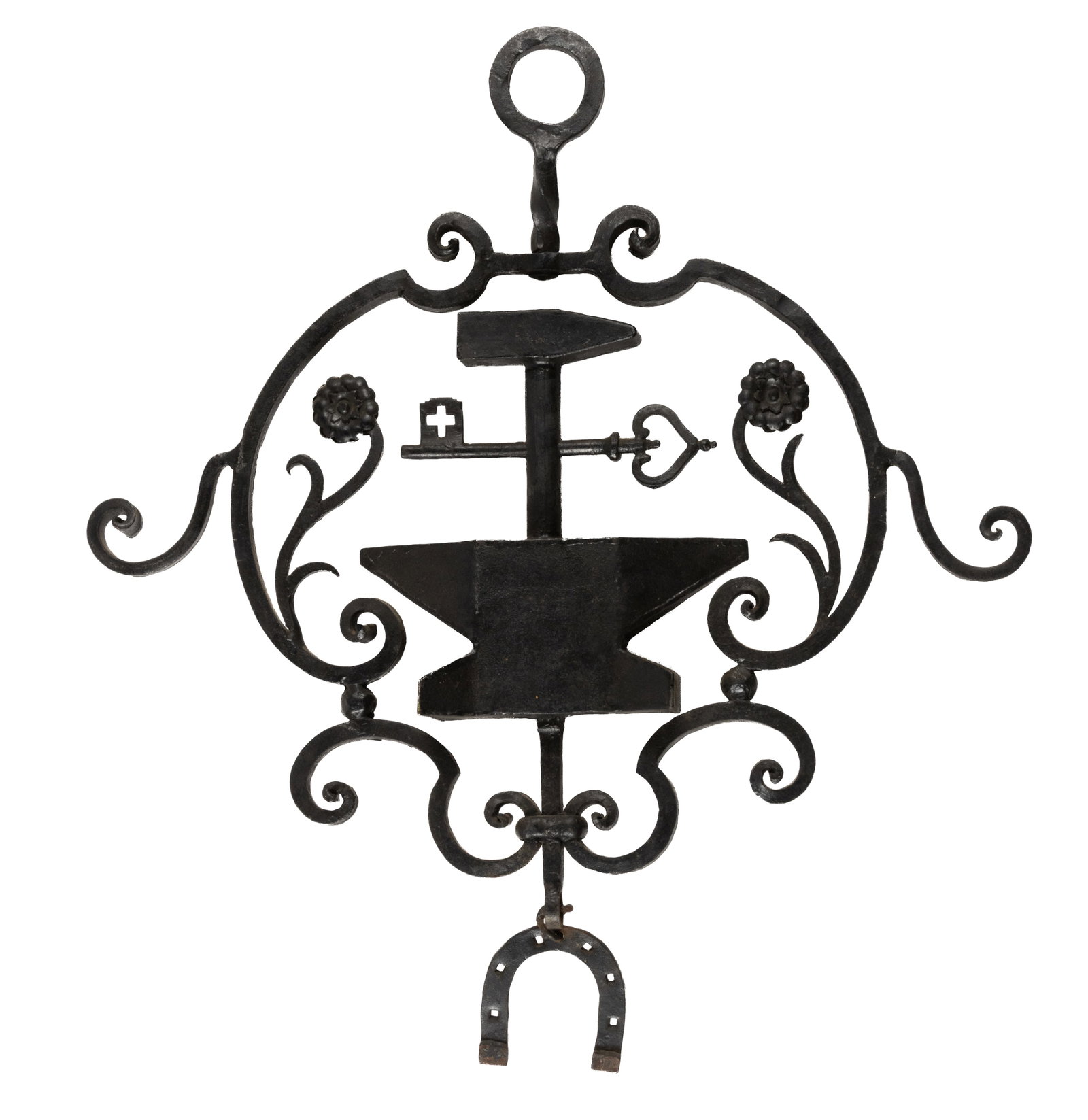 FOLK ART WROUGHT IRON BLACKSMITH TRADE SIGN (1 of 3)