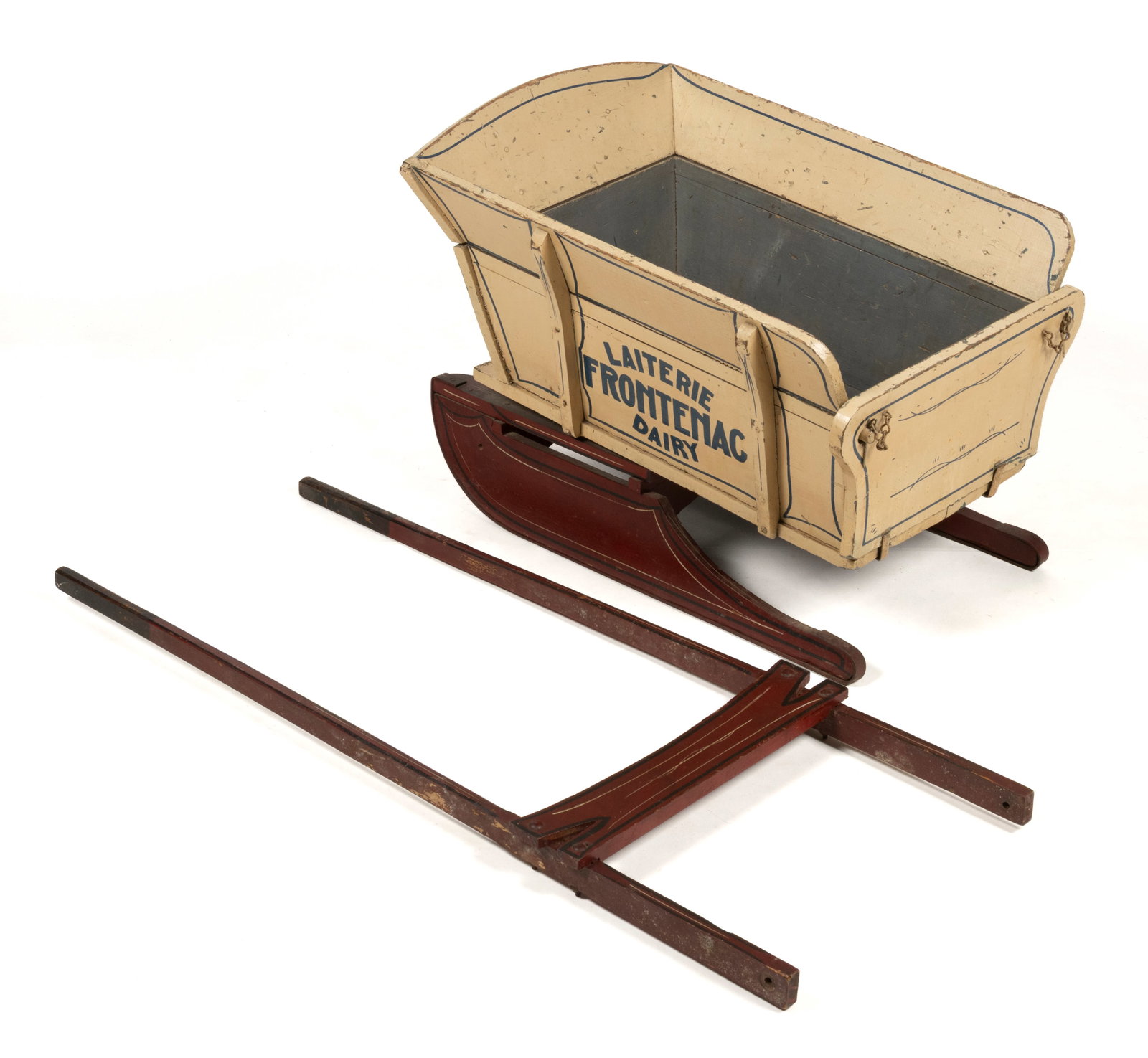 CANADIAN PAINTED WOODED DAIRY DELIVERY DOG SLED (1 of 6)