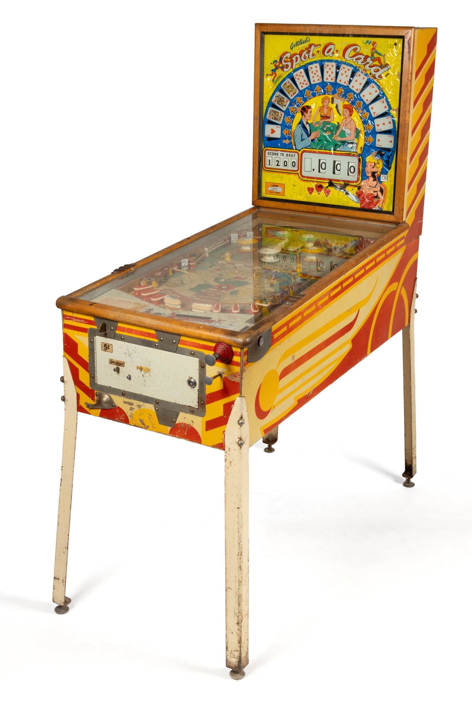 VINTAGE D. GOTTLIEB & CO. SPOT-A-CARD PINBALL MACHINE (1 of 7)