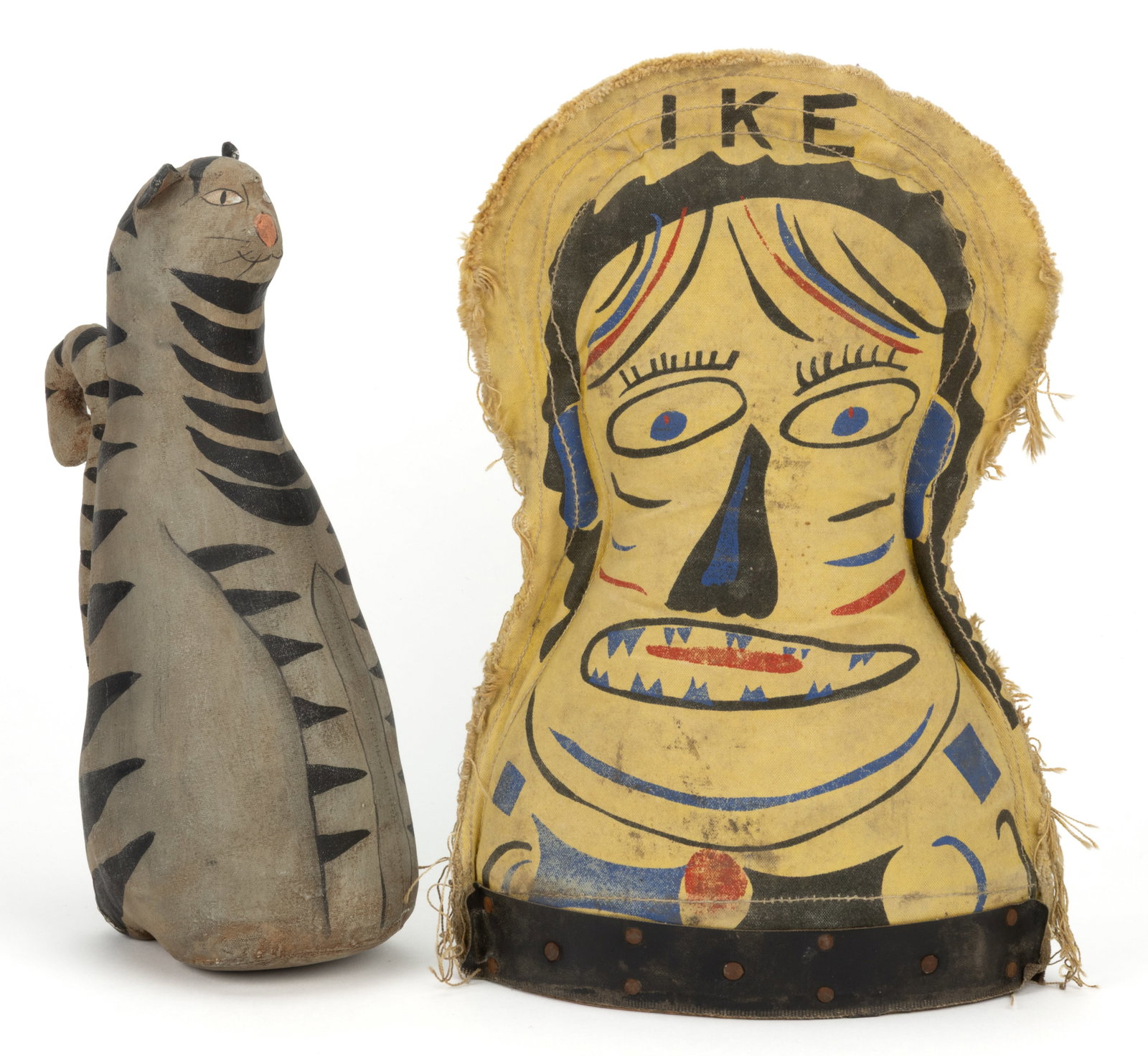 AMERICAN FOLK ART CARNIVAL PUNKS / KNOCK-DOWN FIGURES, LOT OF TWO (1 of 2)