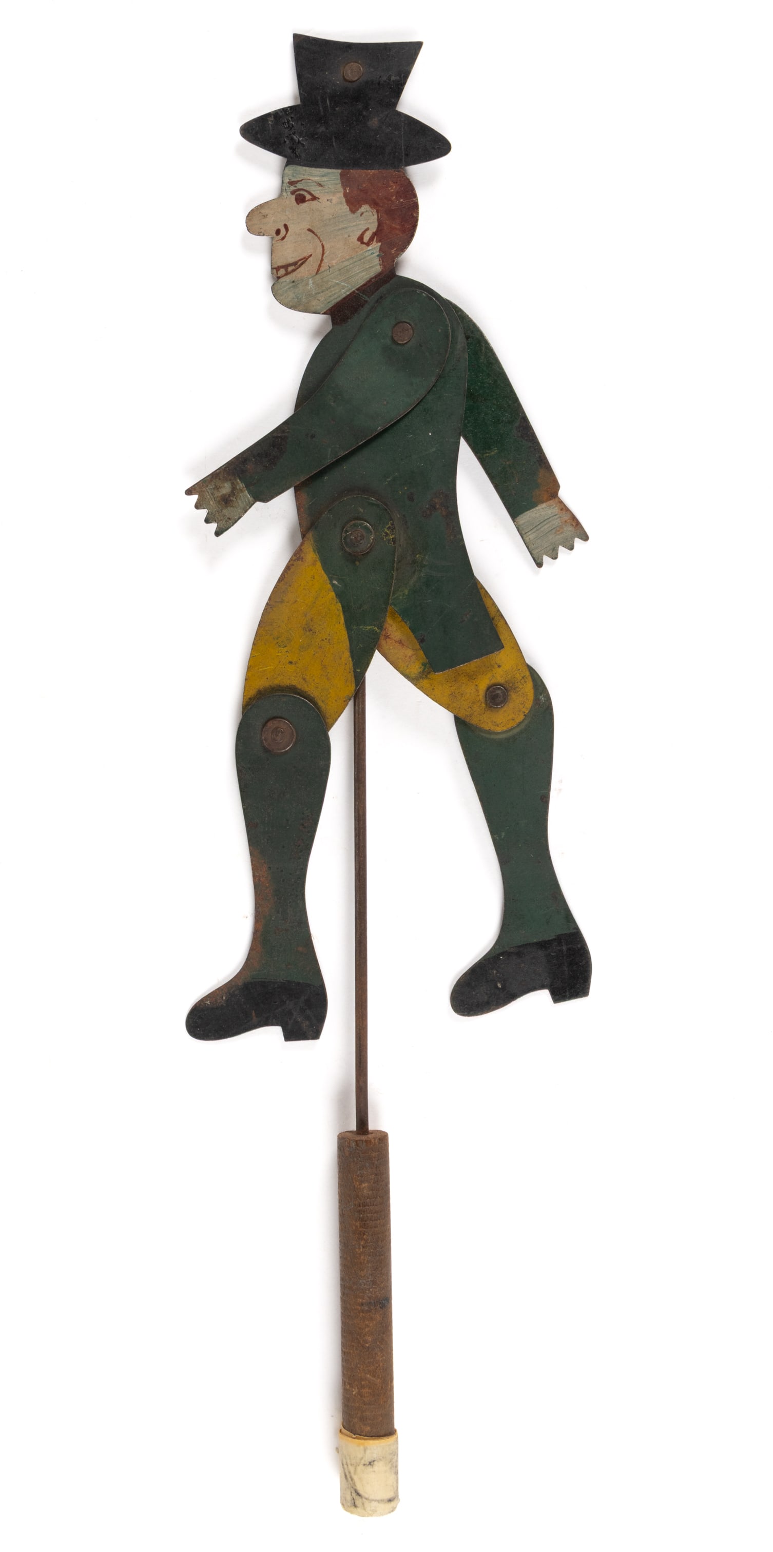 AMERICAN FOLK ART PAINTED TIN JIGGER DANCER (1 of 2)