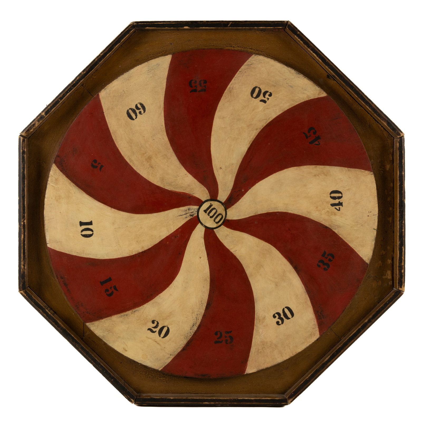 AMERICAN FOLK ART PAINTED WOODEN "PENNY PITCH" GAME BOARD (1 of 2)