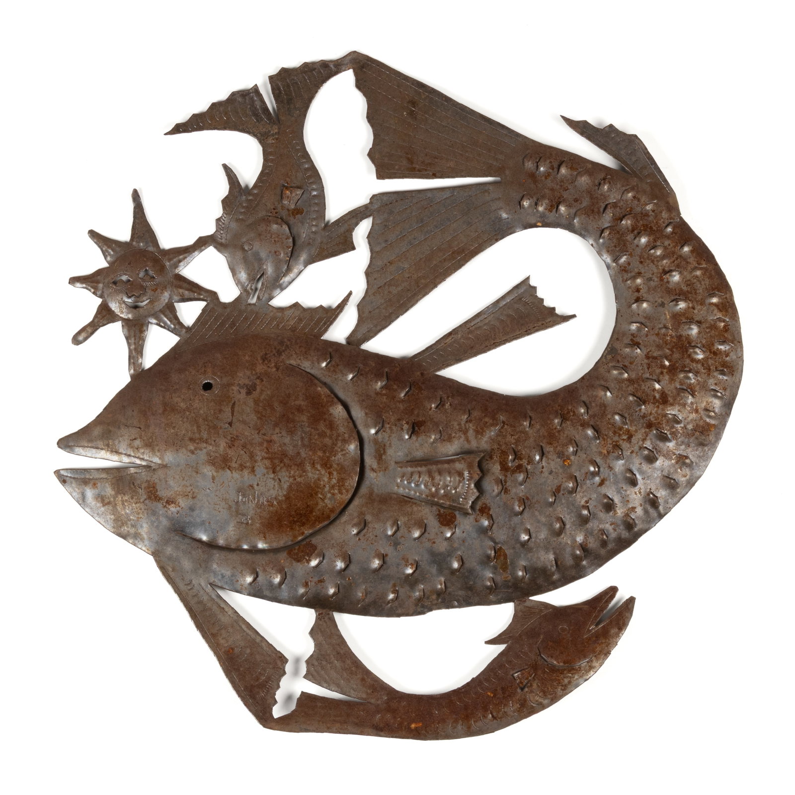 JOSEPH BALAN (HAITIAN, B. 1956) SHEET-METAL HANGING SCULPTURE (1 of 3)