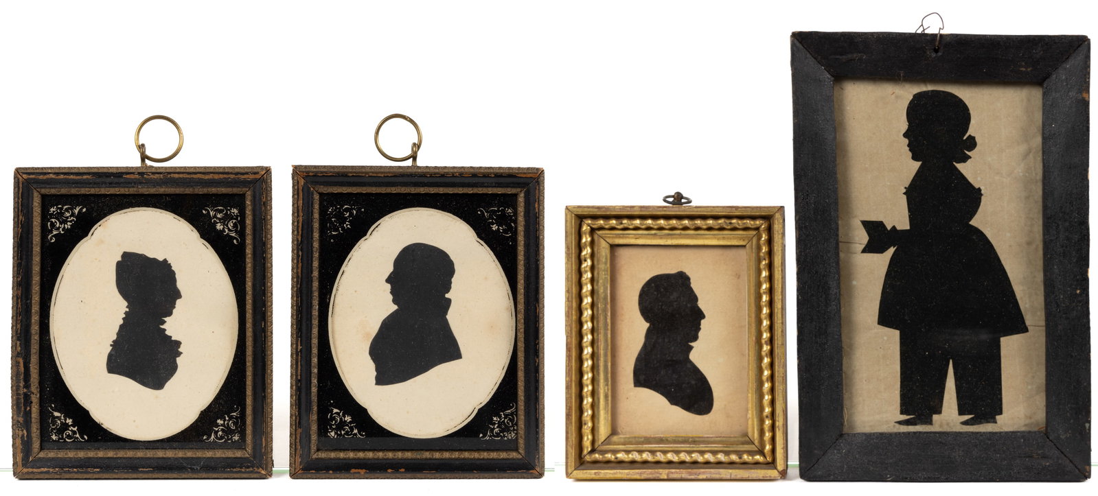 AMERICAN OR BRITISH SCHOOL (19TH CENTURY) FOLK ART SILHOUETTES, LOT OF FOUR (1 of 5)