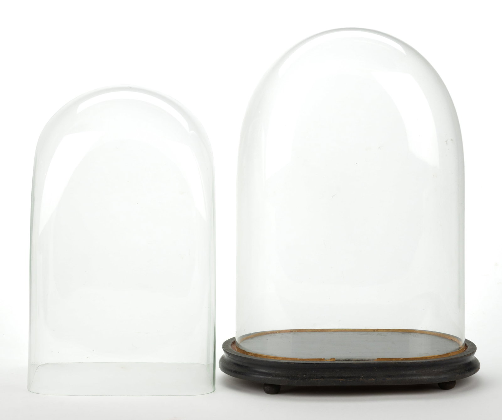 VICTORIAN / EDWARDIAN GLASS DISPLAY DOMES, LOT OF TWO (1 of 2)