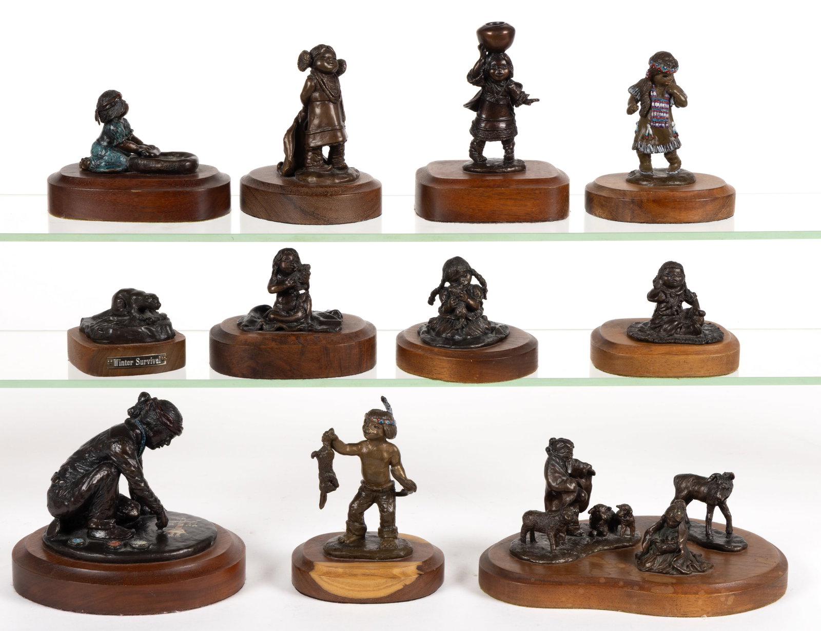 JOY WEDDLE (ACTIVE FOURTH QUARTER 20TH CENTURY) NATIVE AMERICAN BRONZE SCULPTURES, LOT OF TEN (1 of 1)
