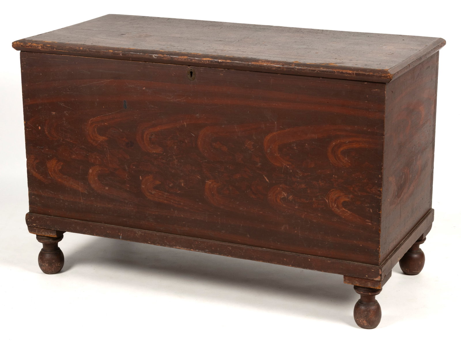 MID-ATLANTIC PAINT-DECORATED PINE BLANKET CHEST (1 of 7)