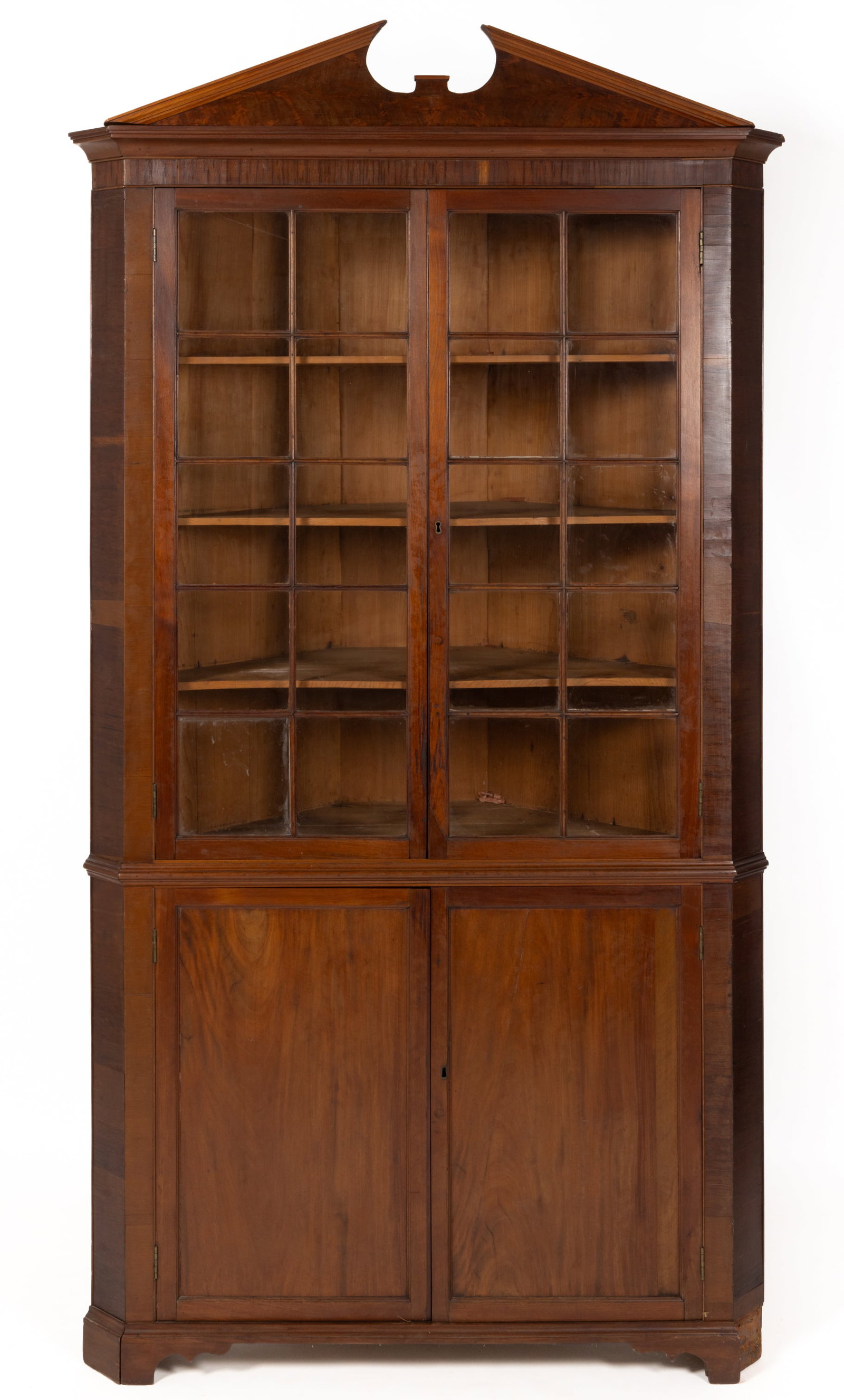 MID-ATLANTIC MAHOGANY CORNER CUPBOARD (1 of 5)