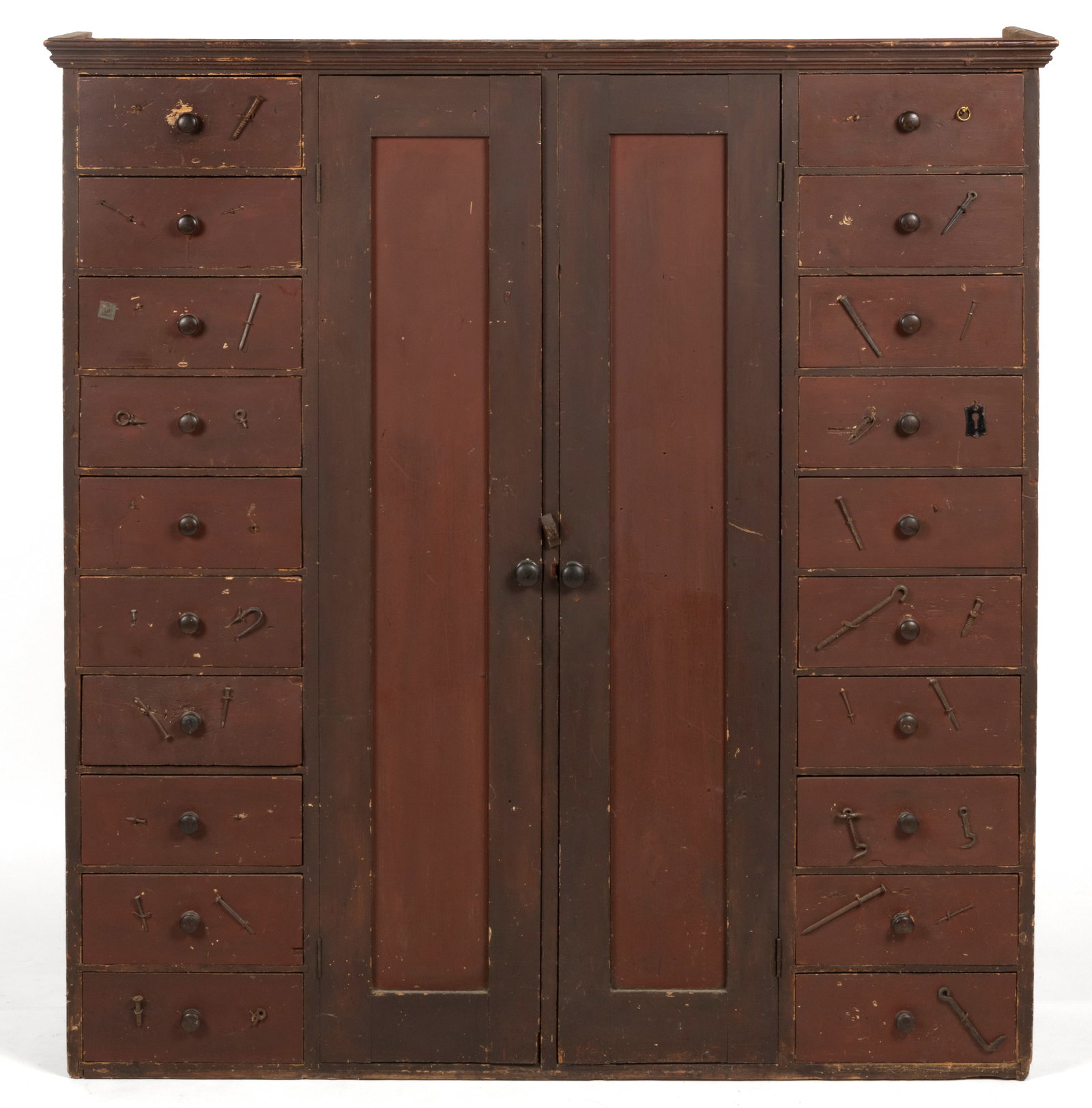 AMERICAN PAINTED PINE APOTHECARY CUPBOARD TOP (1 of 6)