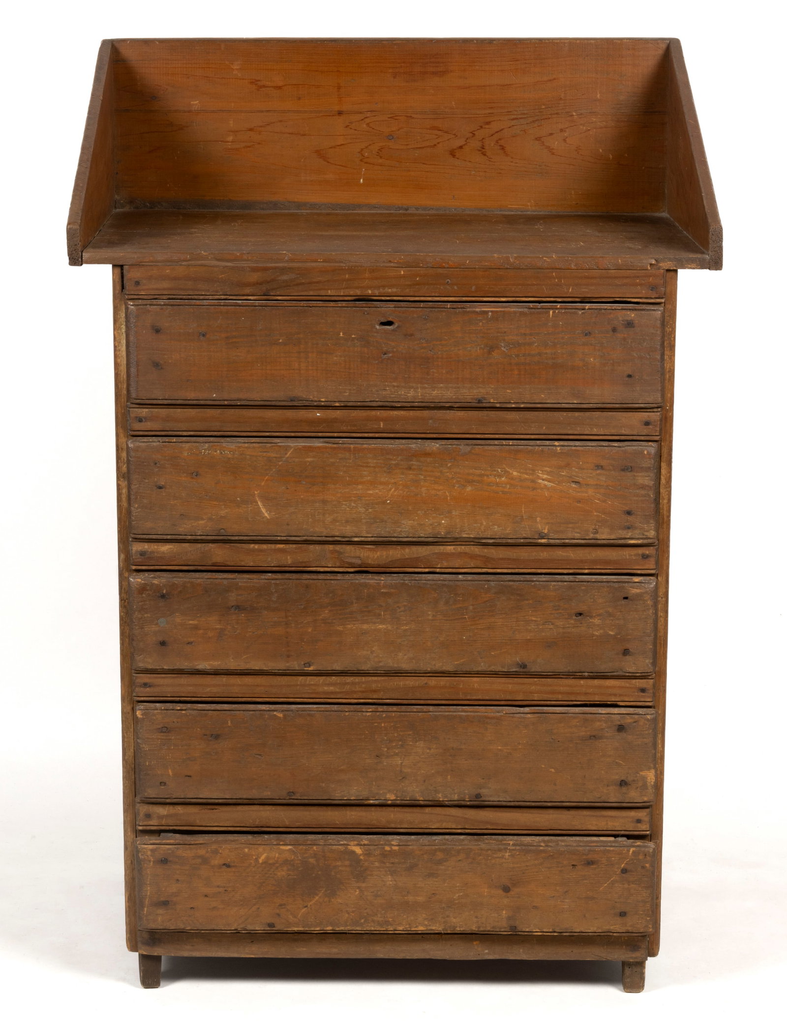 AMERICAN COUNTRY PINE CHEST OF DRAWERS (1 of 7)