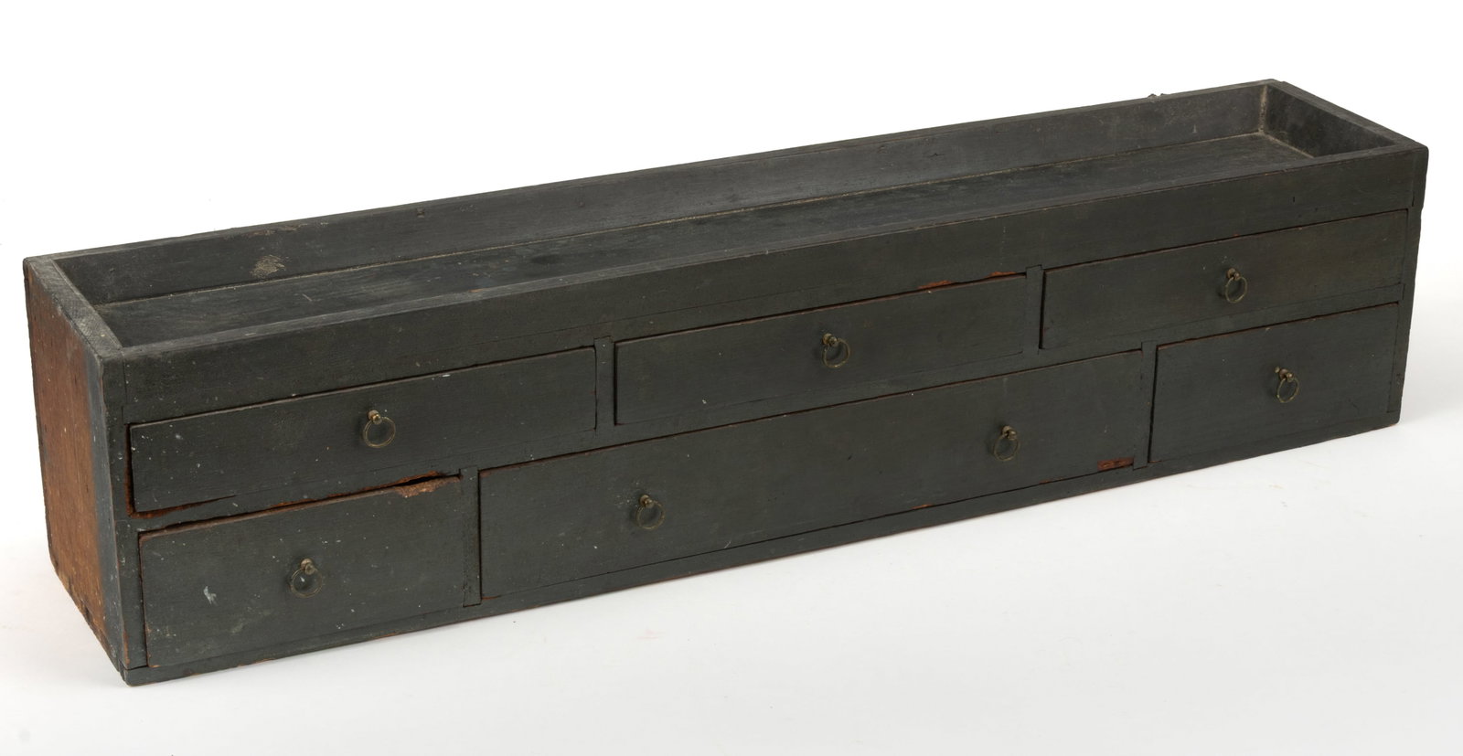 NEW ENGLAND DIMINUTIVE PAINTED PINE COUNTER-TOP APOTHECARY CUPBOARD (1 of 3)